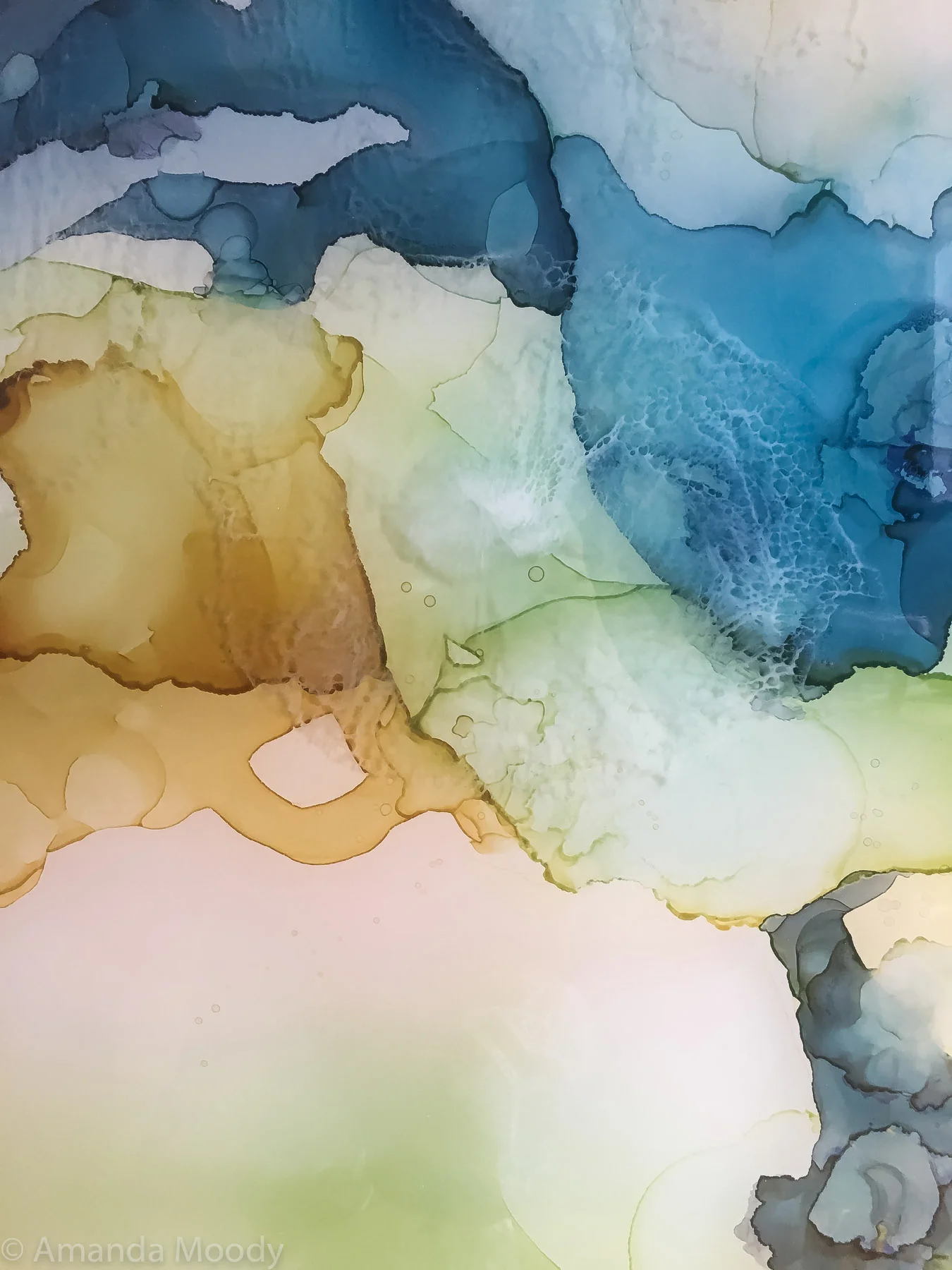 detail of broken wing mixed media resin abstract art by north carolina artist amanda moody