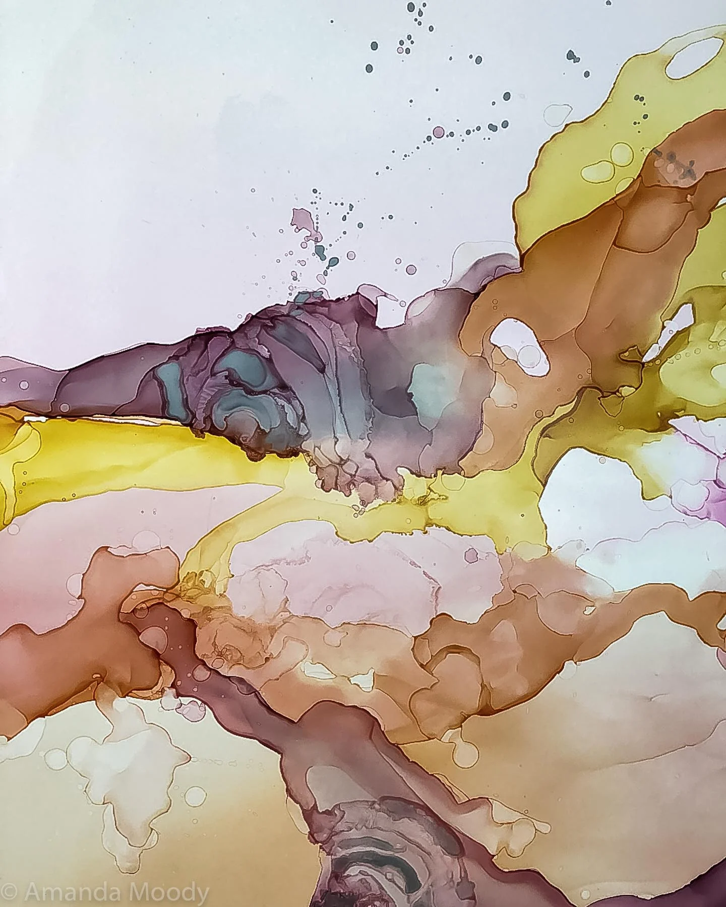 detail of vortices mixed media abstract art by north carolina artist amanda moody