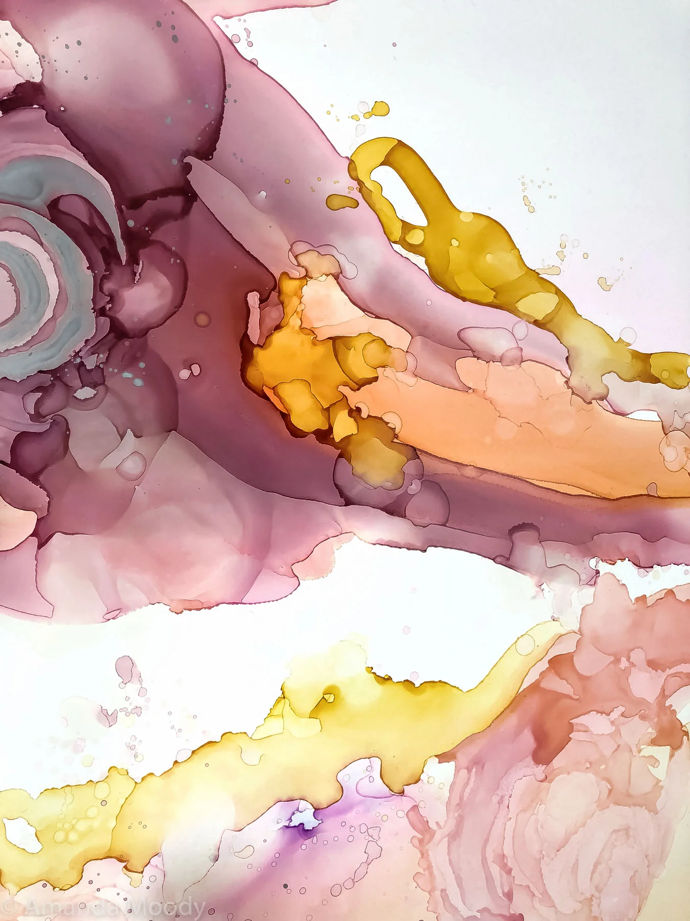 detail of vortices mixed media abstract art by north carolina artist amanda moody
