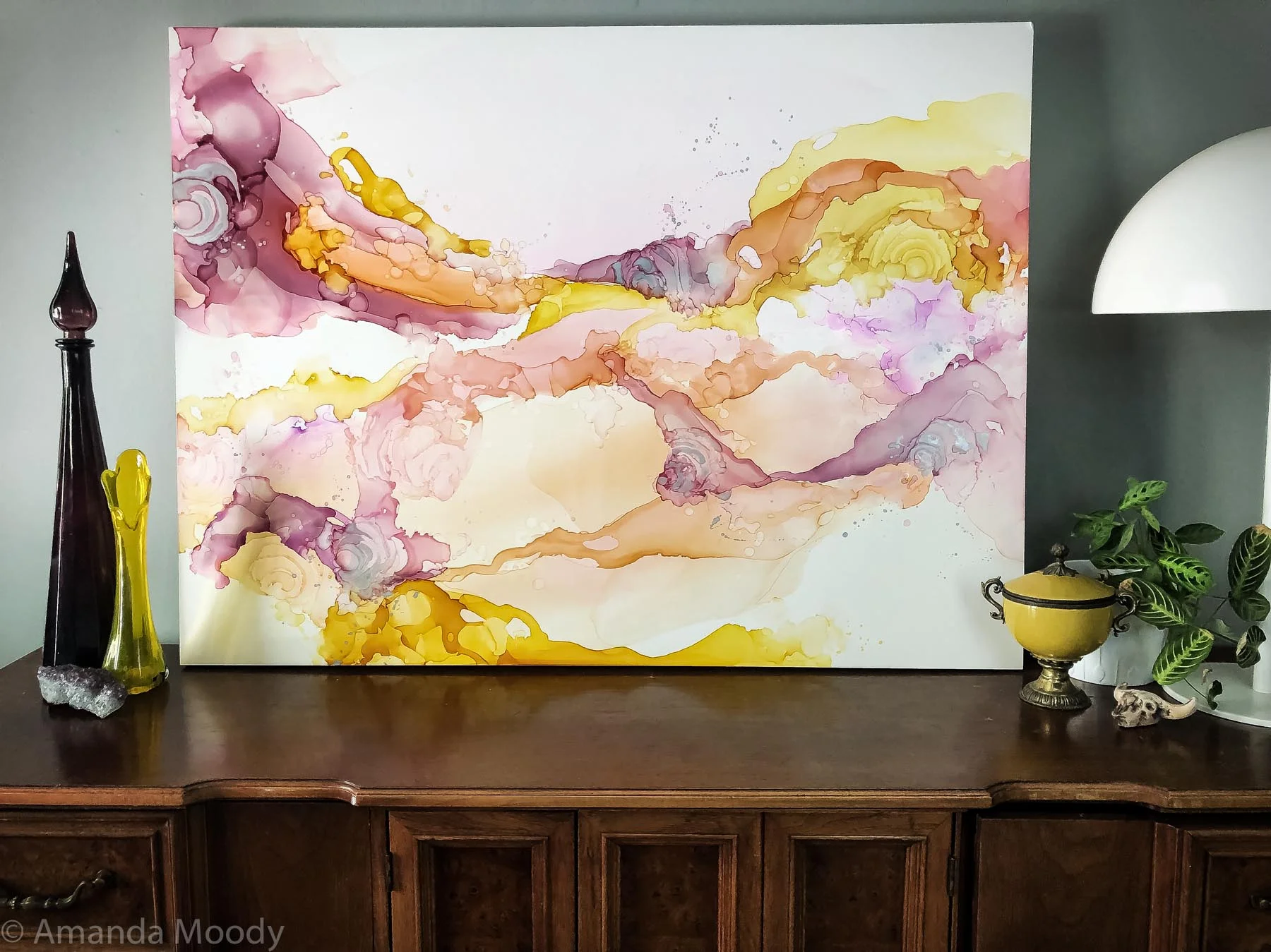 detail of vortices mixed media abstract art by north carolina artist amanda moody