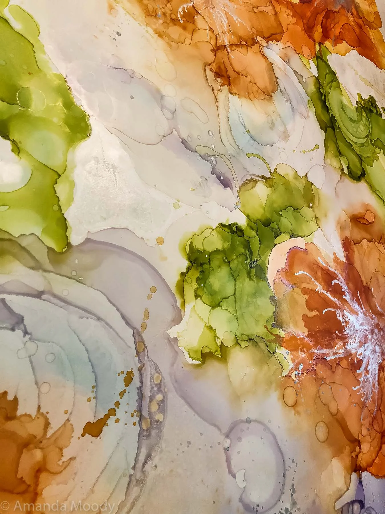 detail of tigerlily abstract fine art by north carolina artist amanda moody