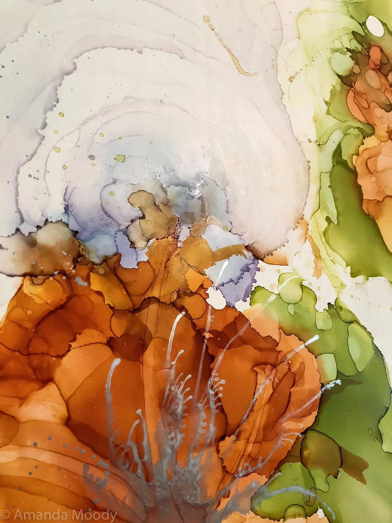 detail of tigerlily abstract fine art by north carolina artist amanda moody