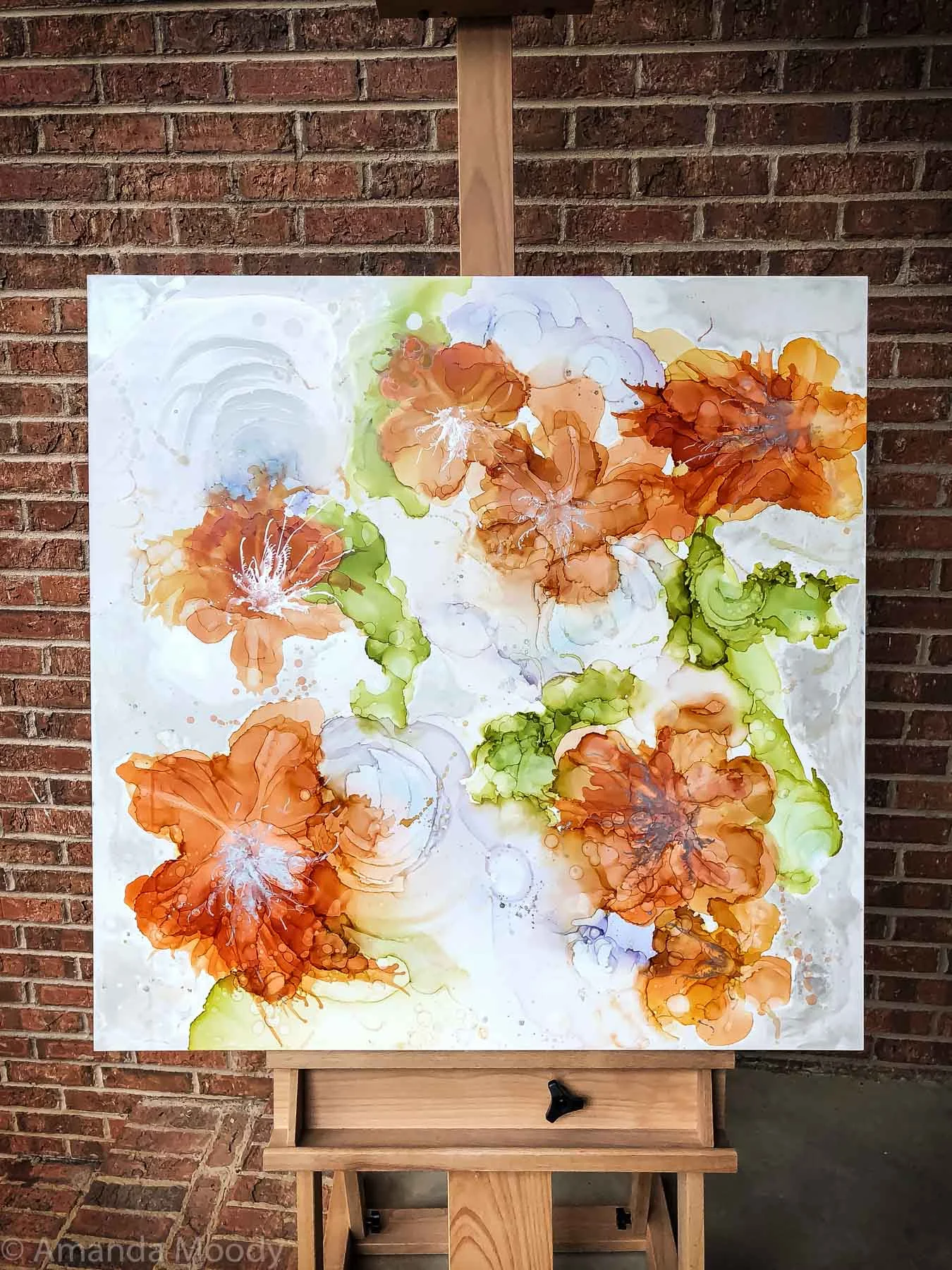 detail of tigerlily abstract fine art by north carolina artist amanda moody