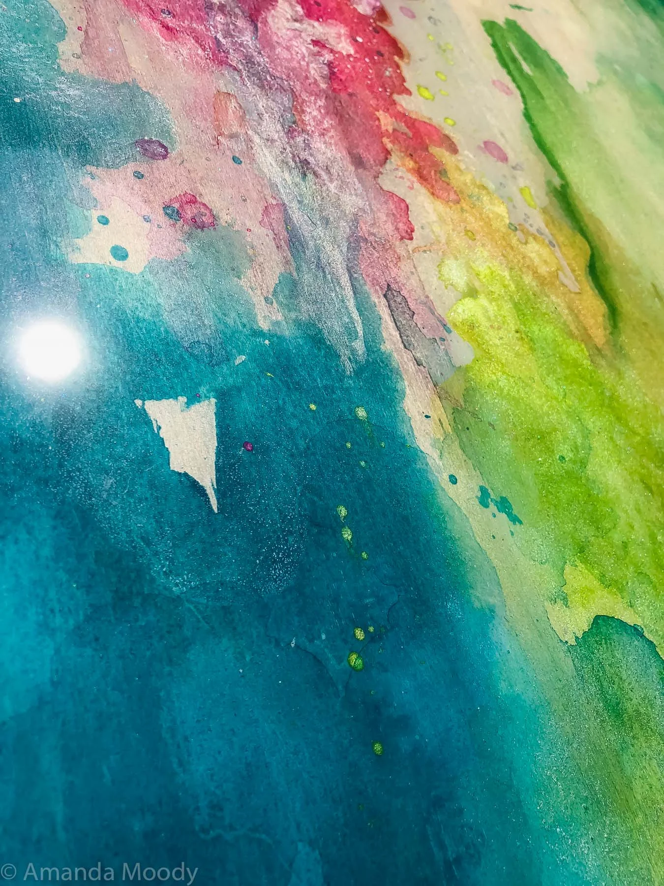 detail of karma abstract resin art by north carolina artist amanda moody
