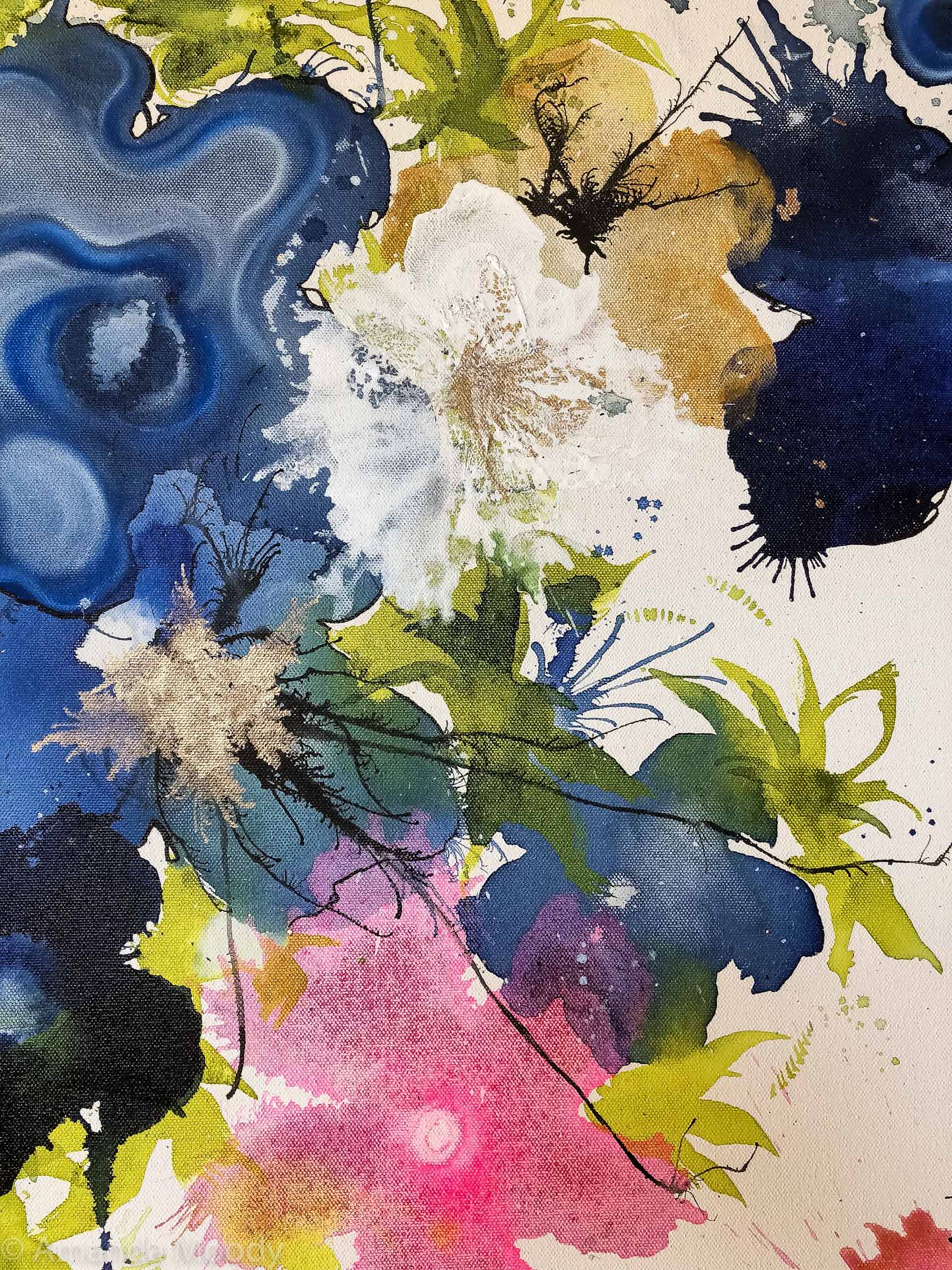 detail of stoned immaculate mixed media abstract art by north carolina artist amanda moody