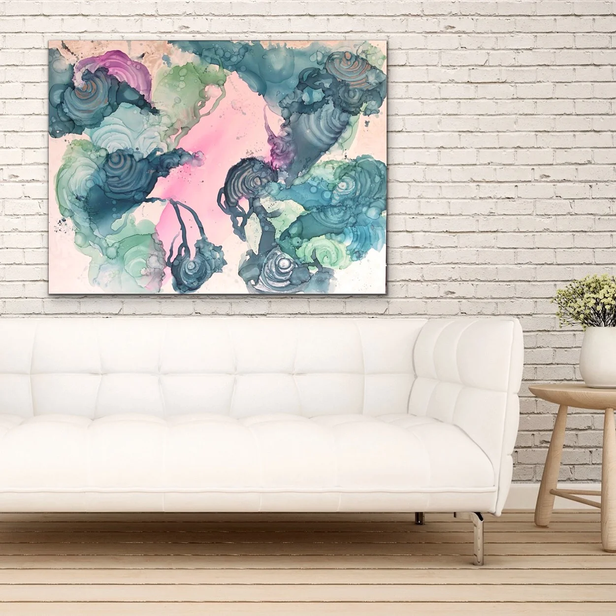 detail of trajectory abstract mixed media resin art by north carolina artist amanda moody