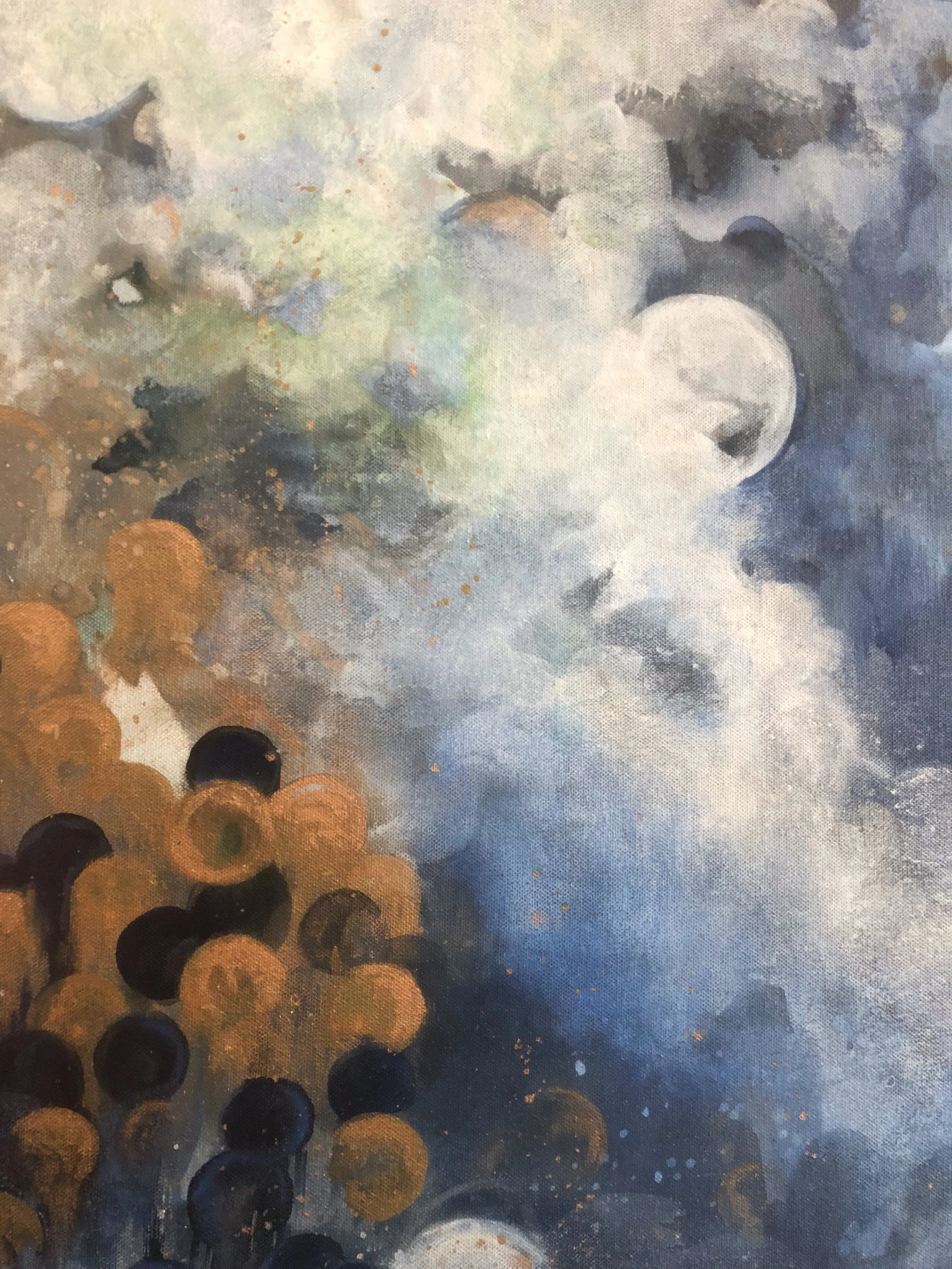 detail of if you only knew mixed media abstract art by north carolina artist amanda moody