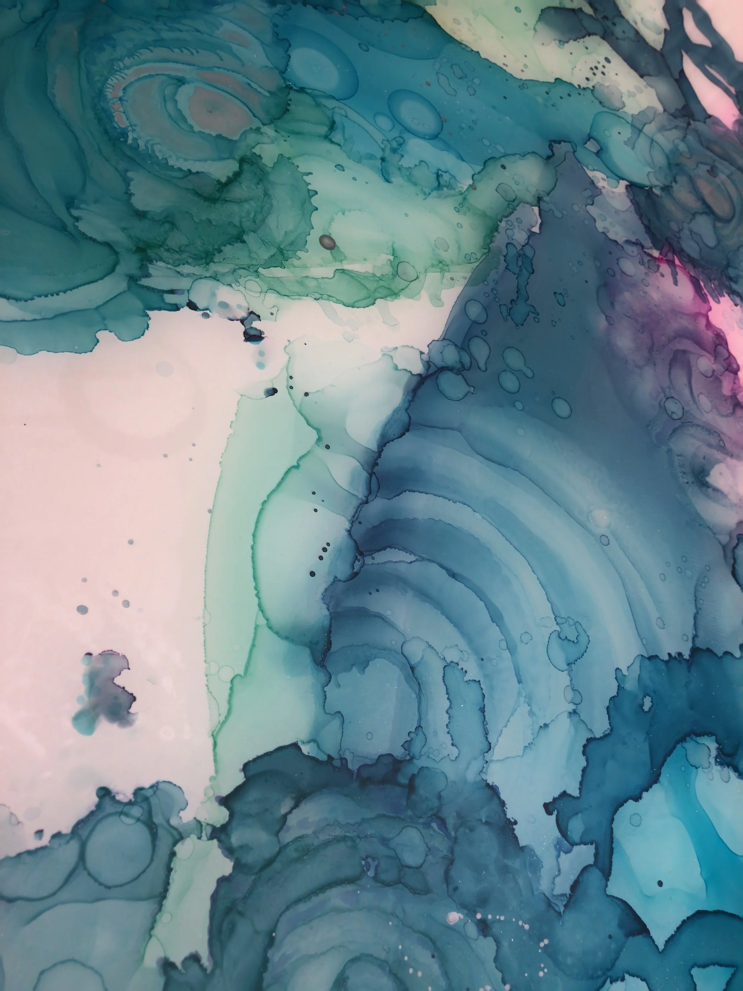 detail of trajectory abstract mixed media resin art by north carolina artist amanda moody