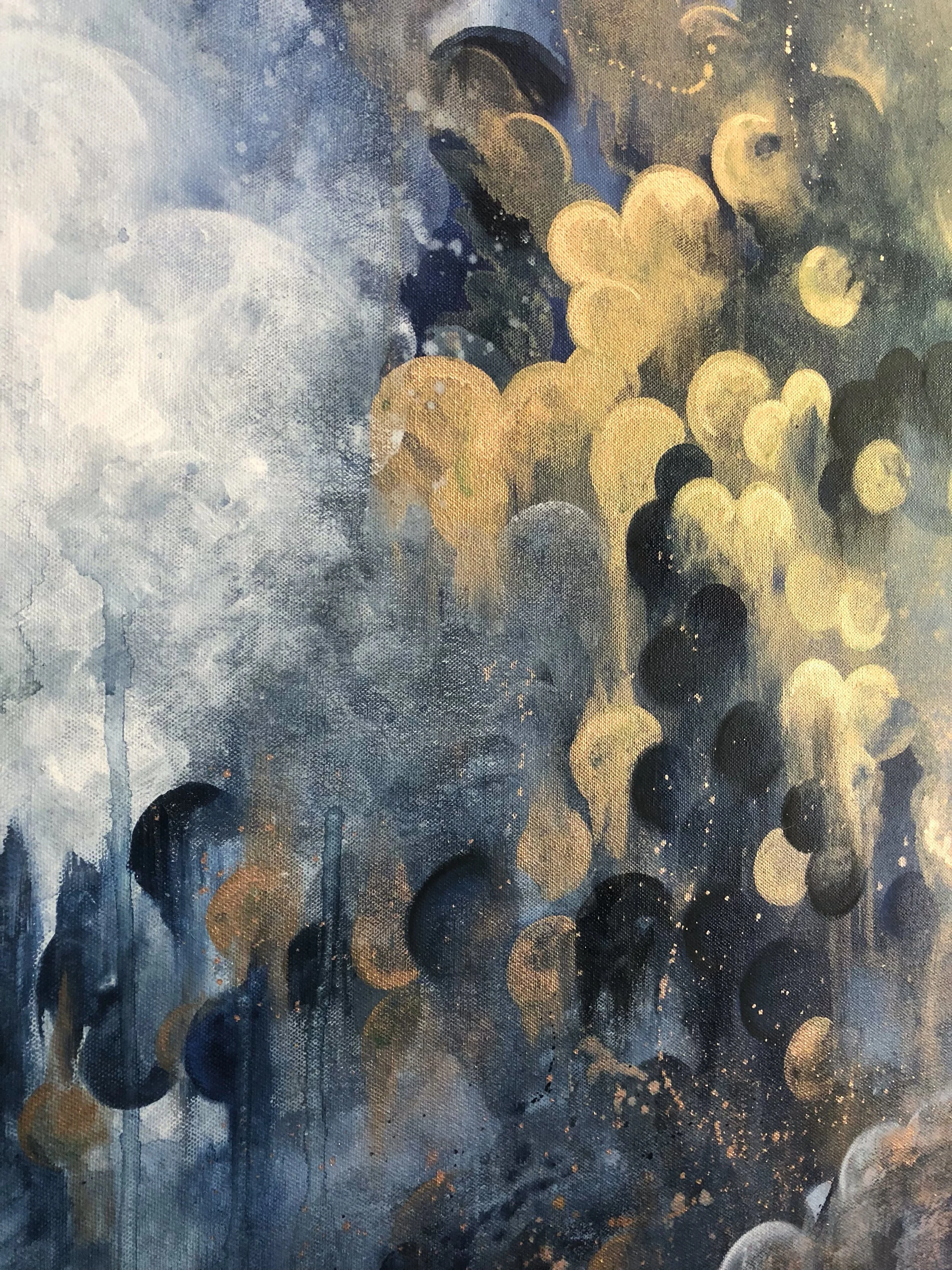 detail of if you only knew mixed media abstract art by north carolina artist amanda moody