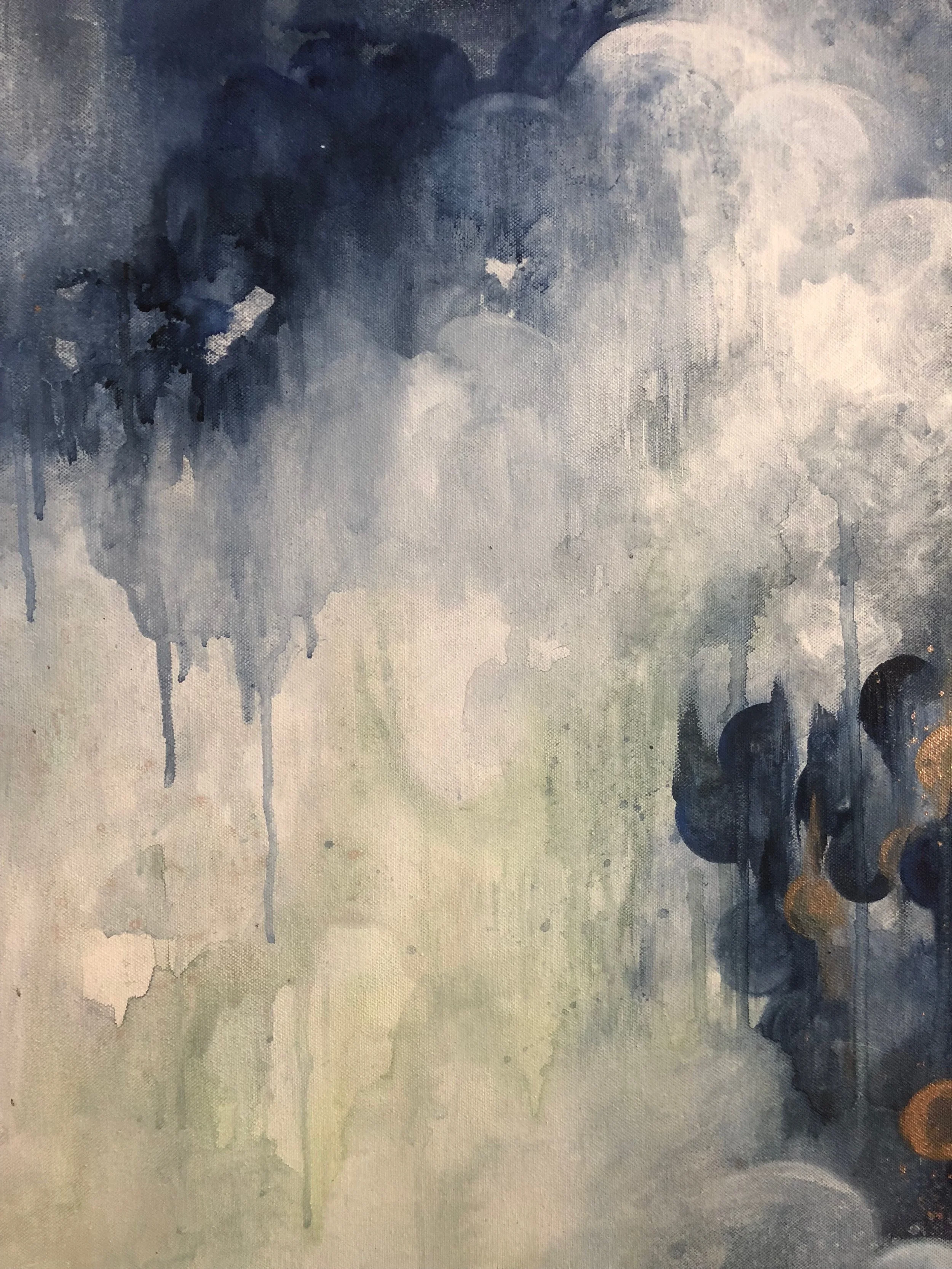 detail of if you only knew mixed media abstract art by north carolina artist amanda moody