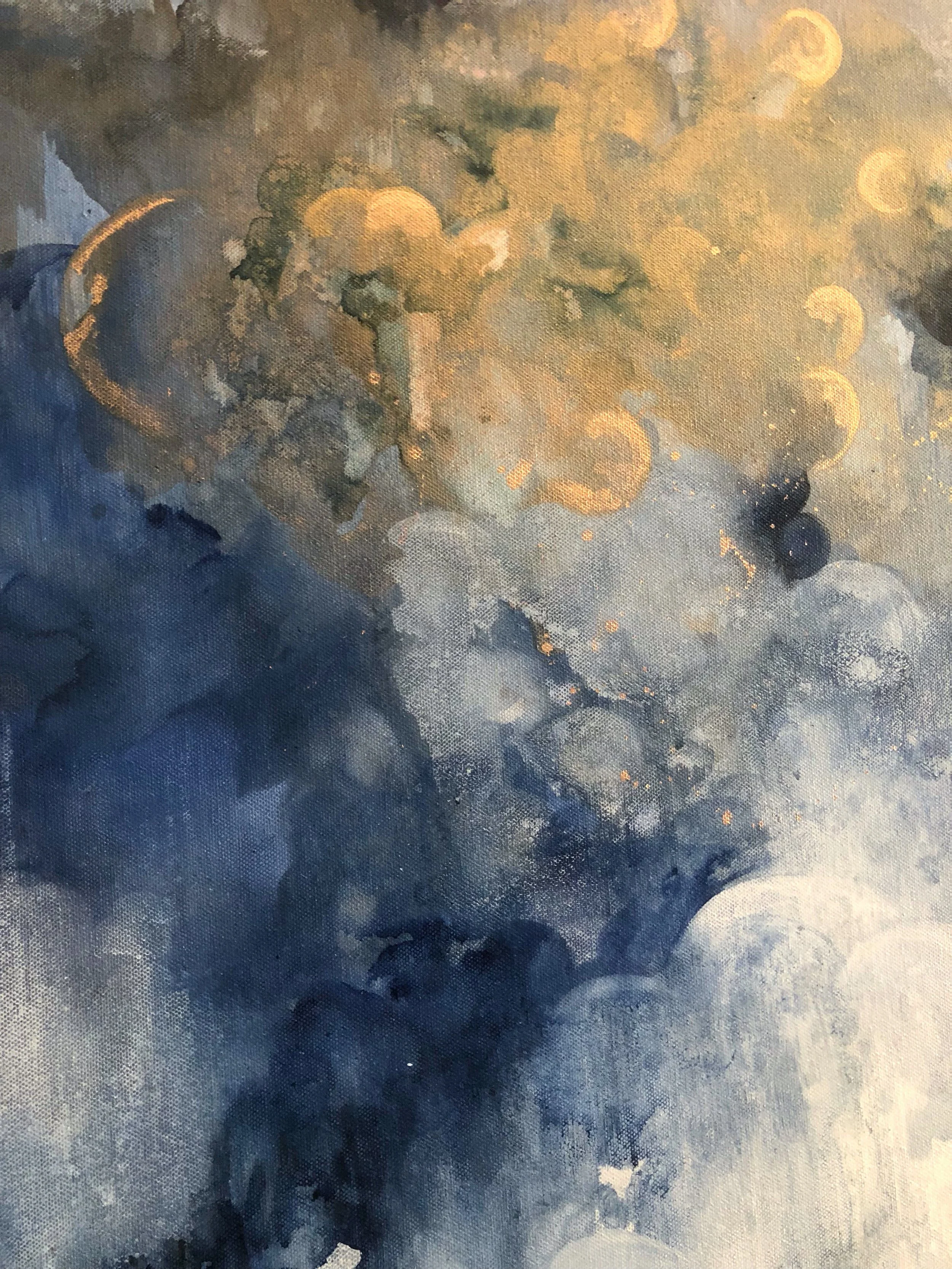 detail of if you only knew mixed media abstract art by north carolina artist amanda moody