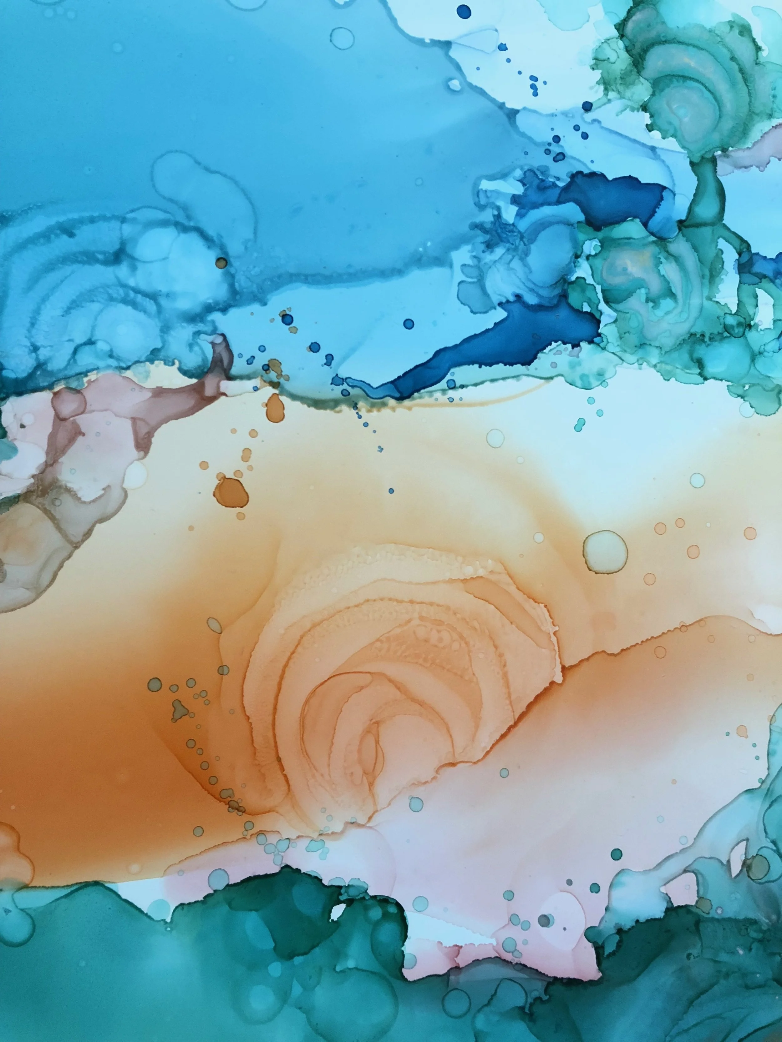 detail of ambrosia mixed media resin art by north carolina artist amanda moody