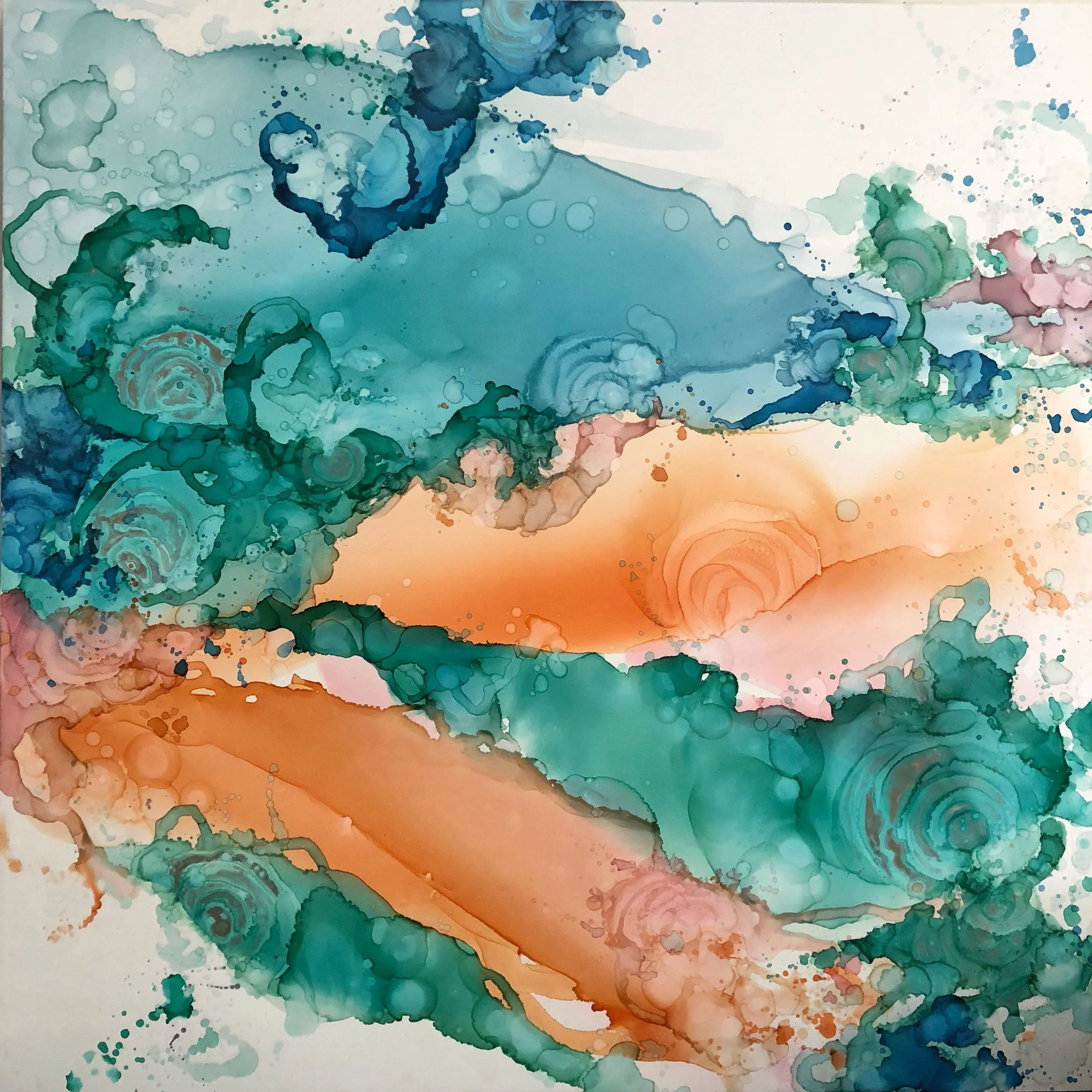 detail of ambrosia mixed media resin art by north carolina artist amanda moody