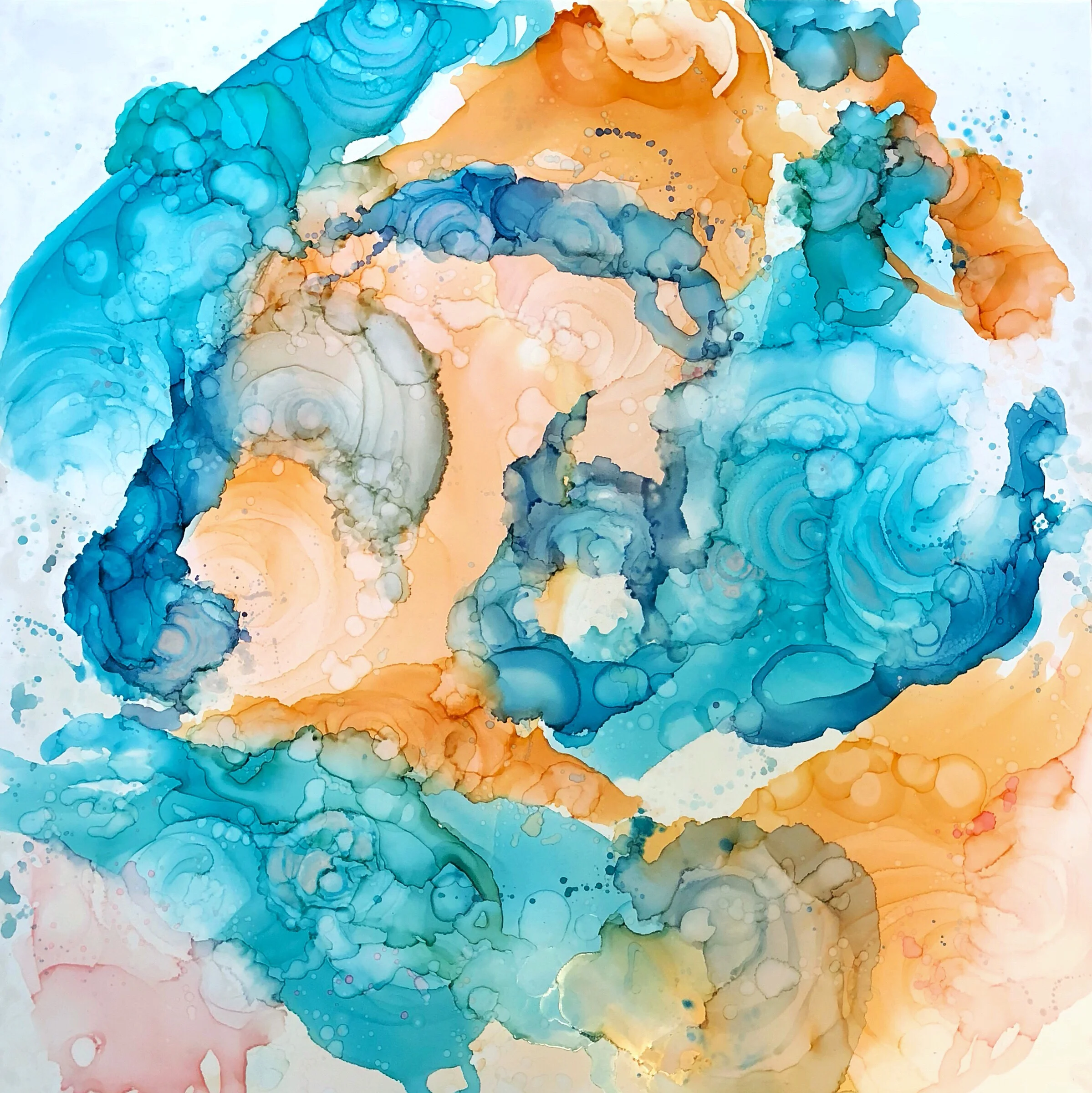 detail of harlequin mixed media art by north carolina abstract artist amanda moody