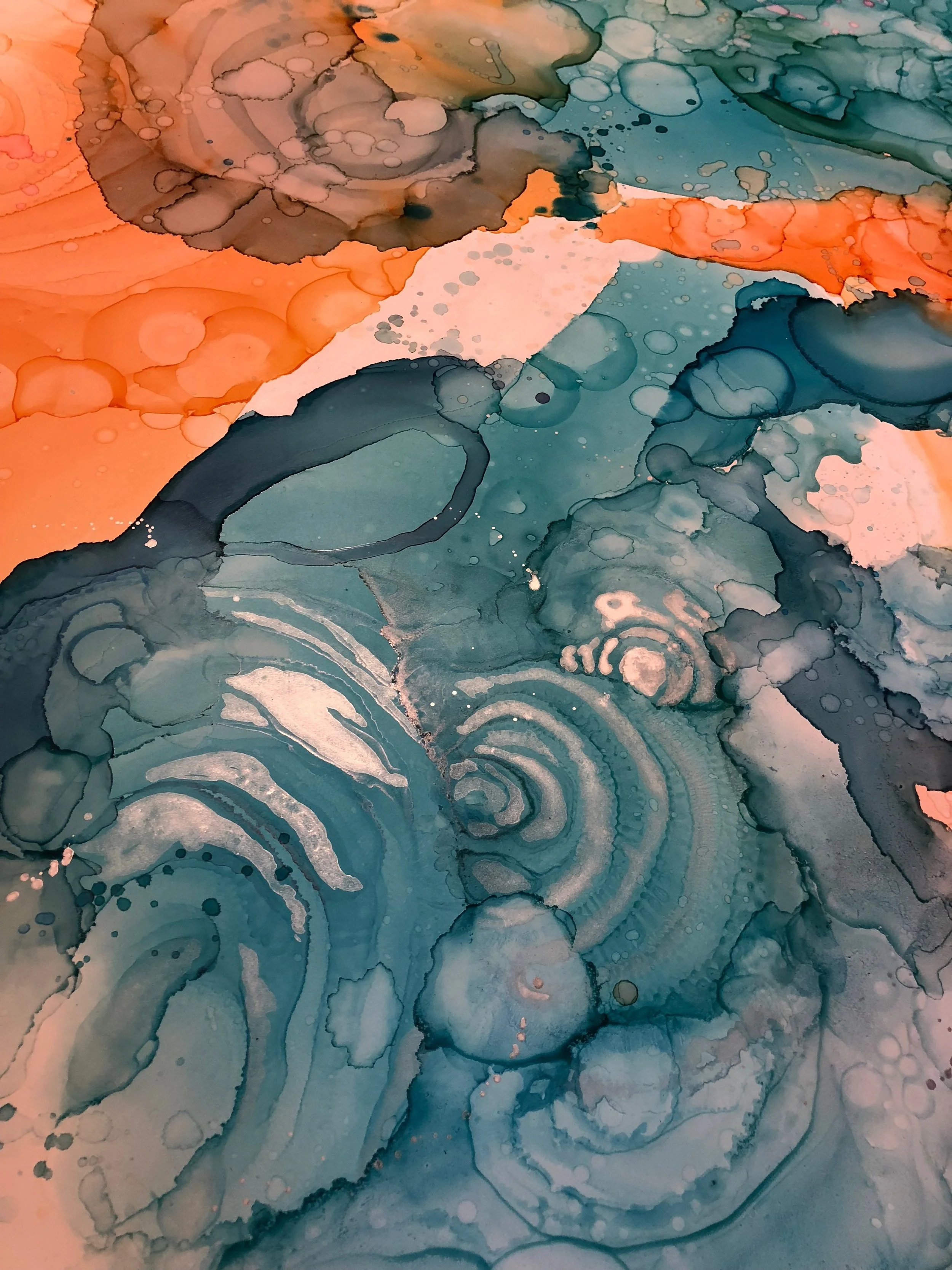 detail of harlequin mixed media art by north carolina abstract artist amanda moody