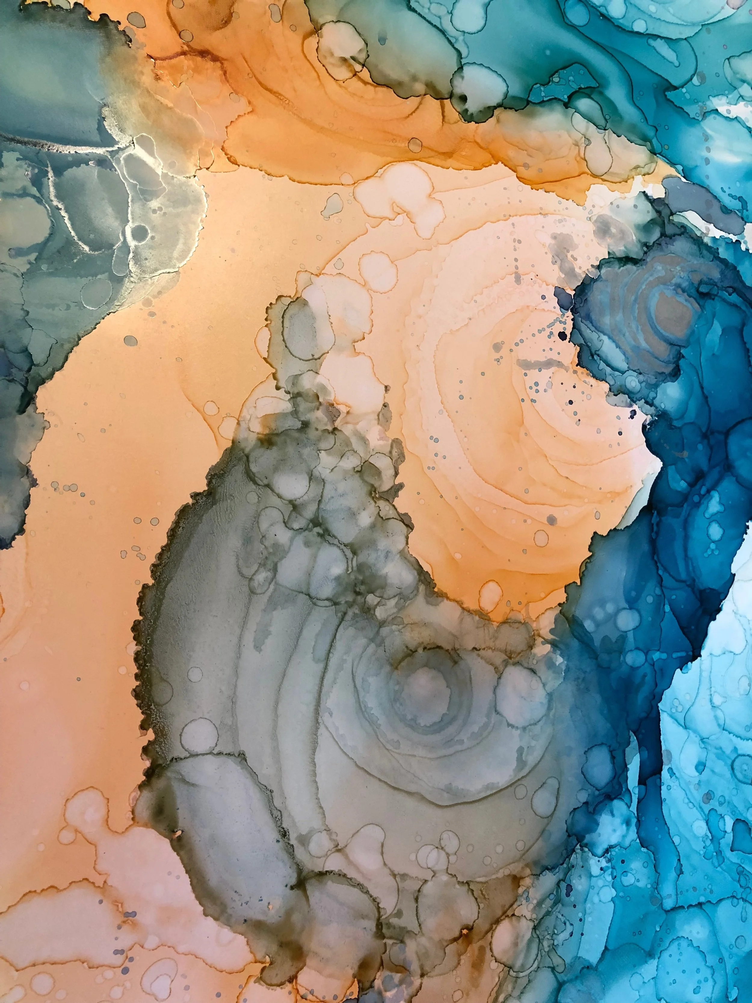 detail of harlequin mixed media art by north carolina abstract artist amanda moody