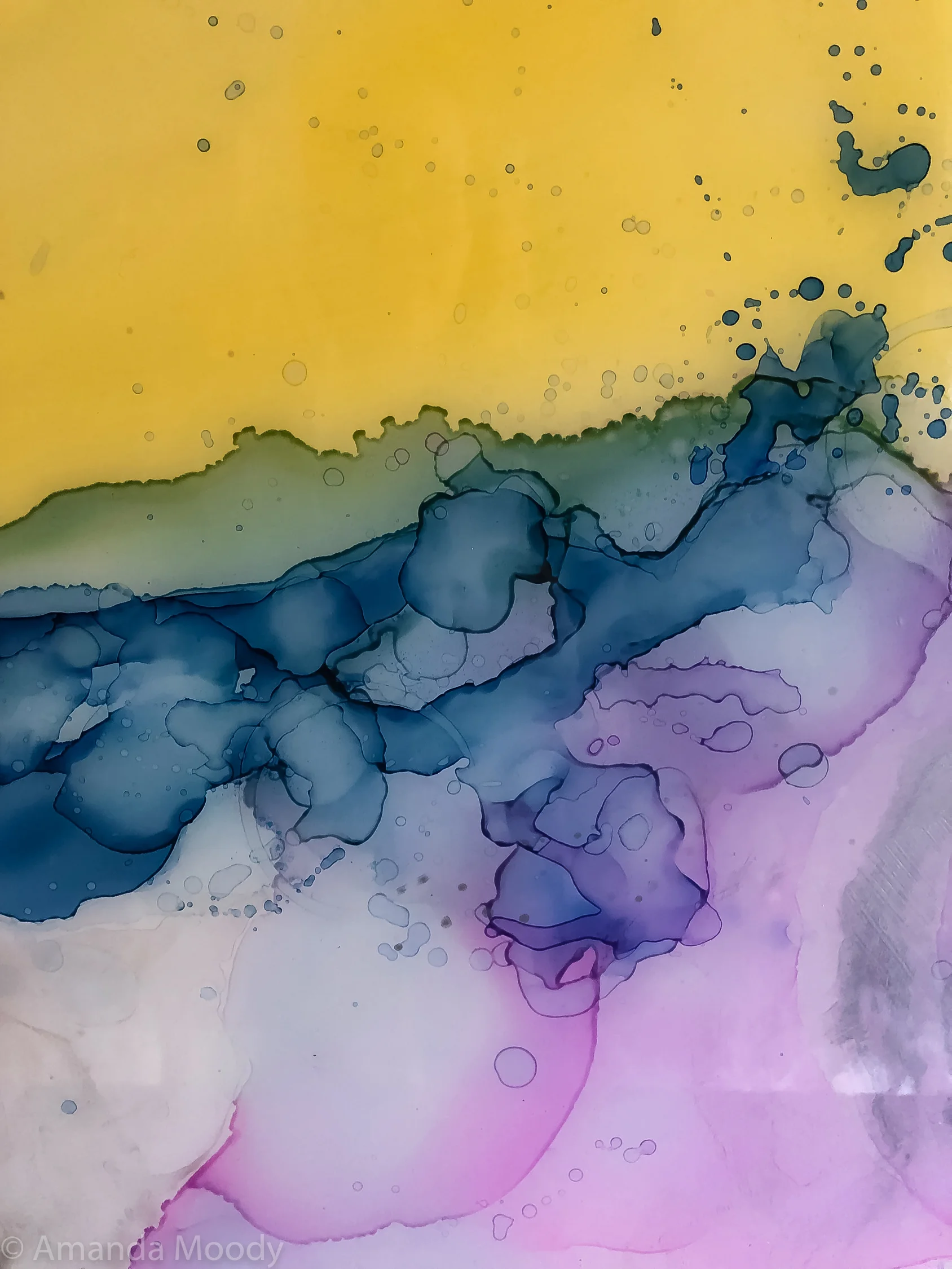 detail of take a bow abstract resin art by north carolina artist amanda moody