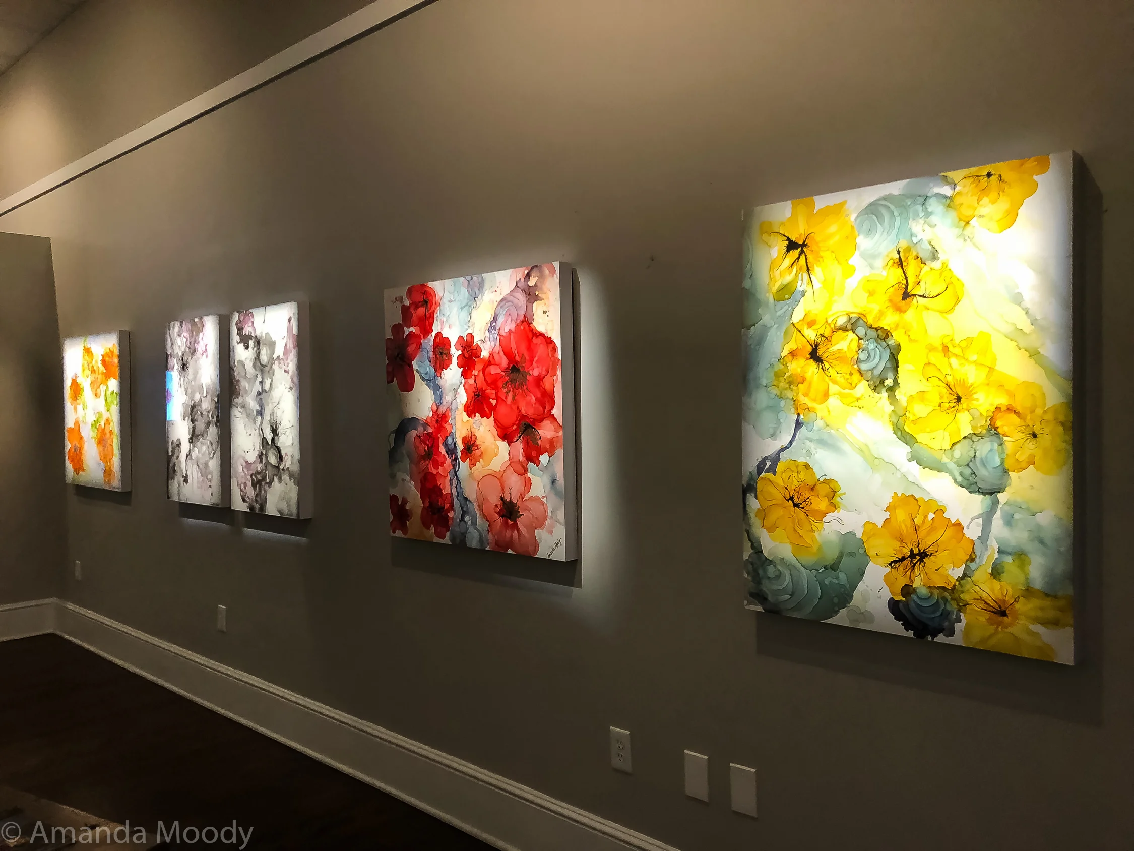 A few of my pieces at a past show, “Reverie” at AVA Gallery in Davidson, NC.