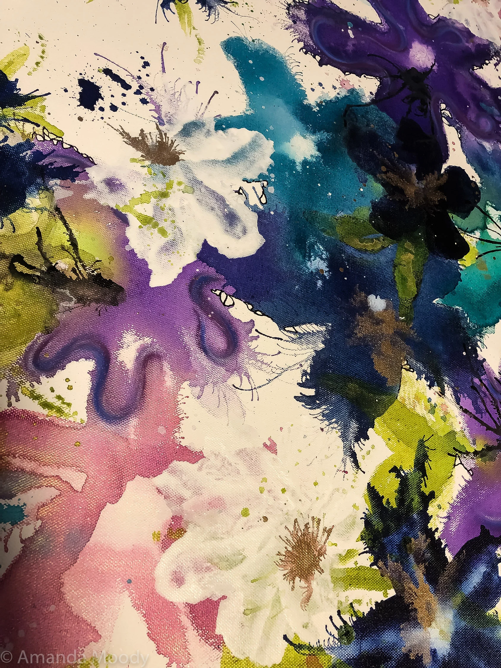 detail of magic hour abstract art by north carolina artist amanda moody