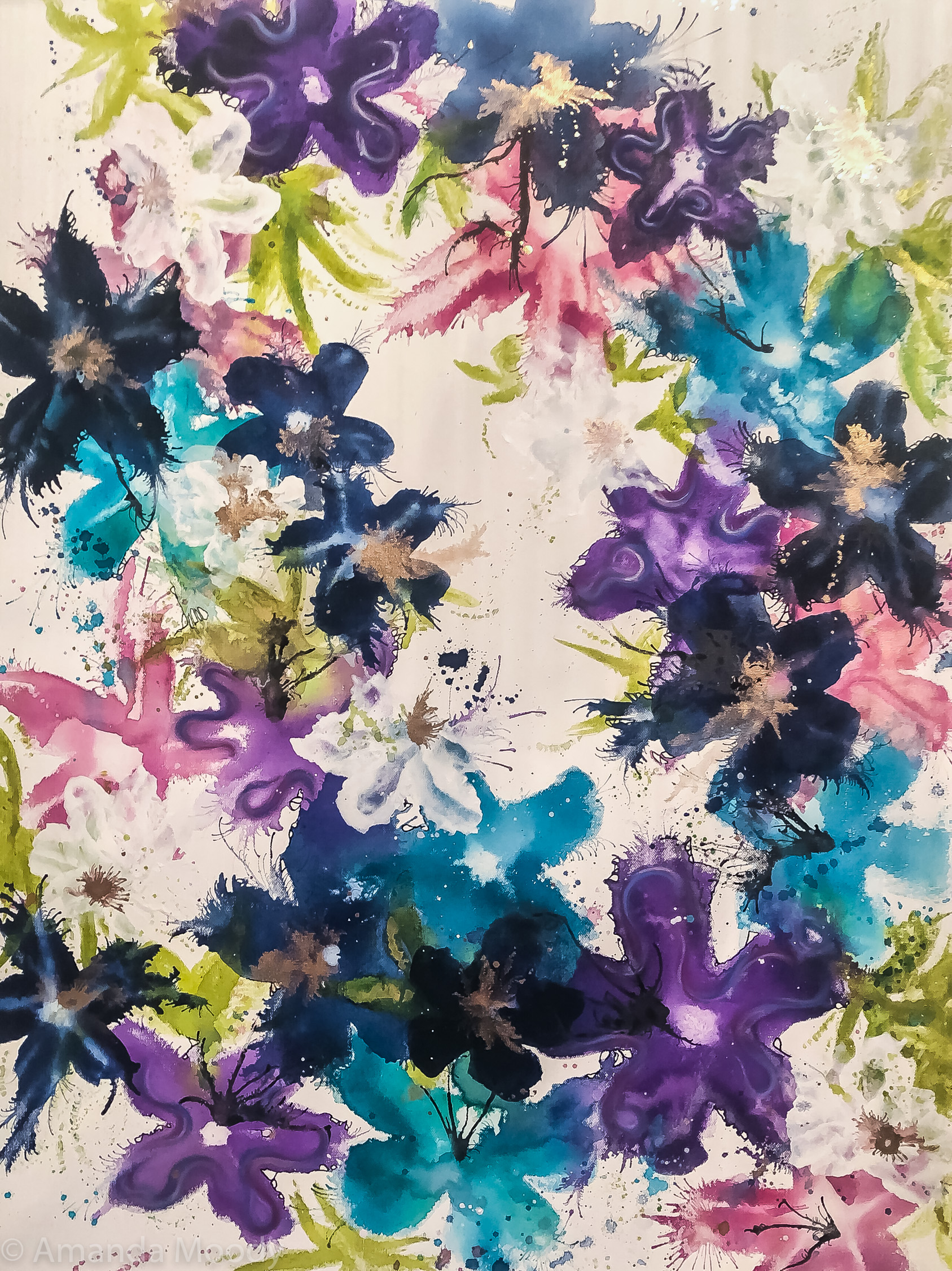 detail of magic hour abstract art by north carolina artist amanda moody