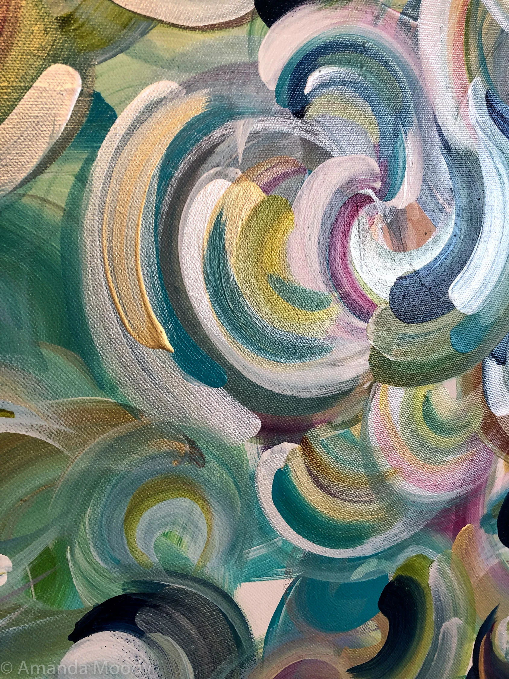 detail of calliope abstract art by north carolina artist amanda moody