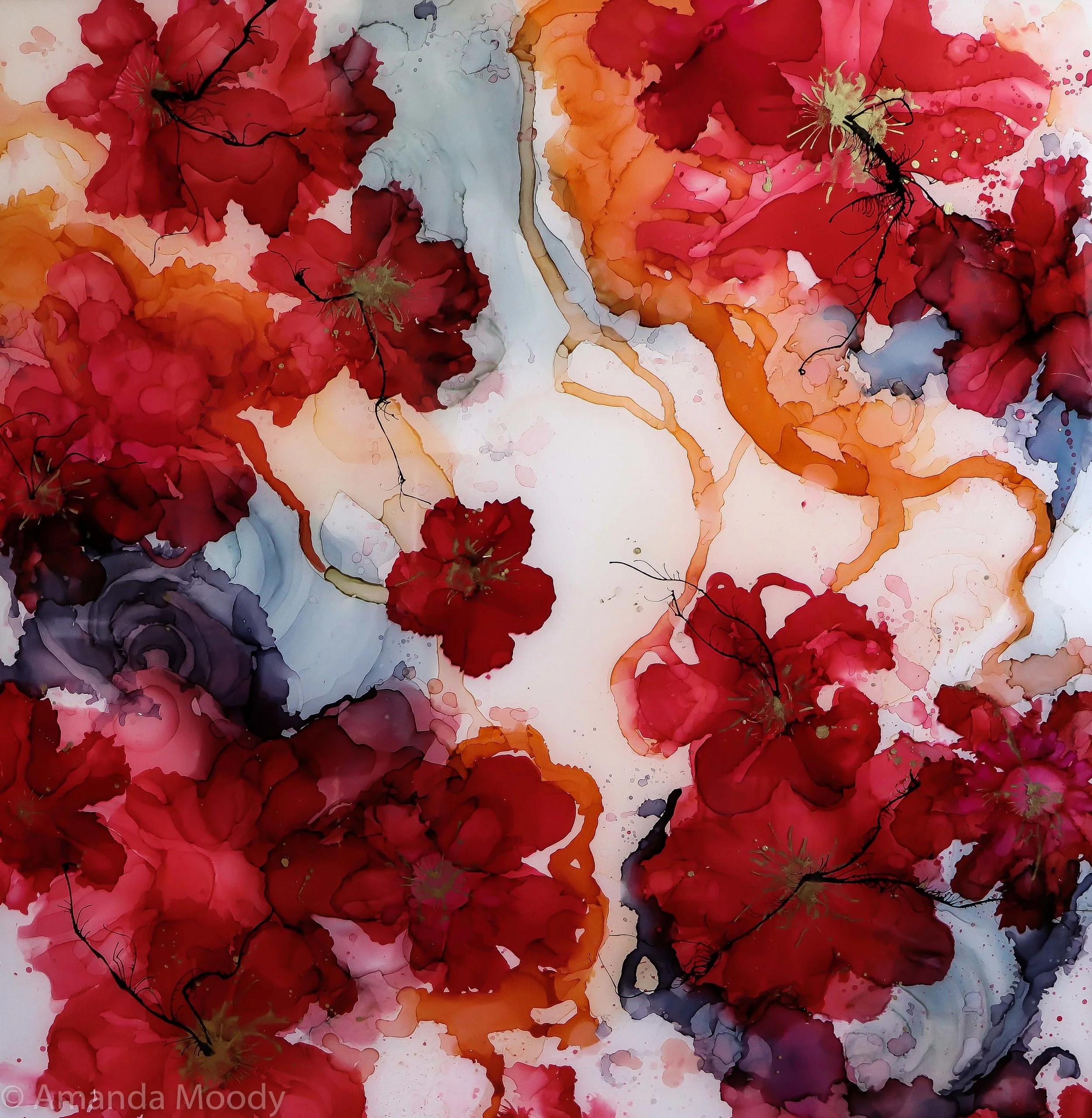 detail of was it real mixed media resin abstract art by north carolina artist amanda moody