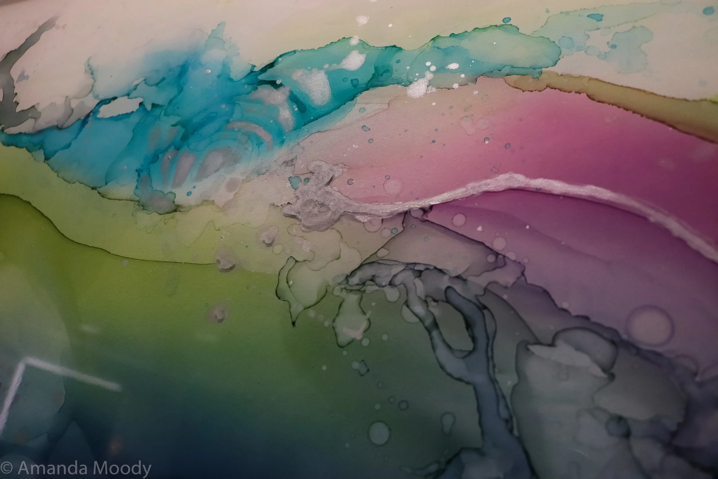 detail of entropy mixed media resin installation by north carolina abstract artist amanda moody