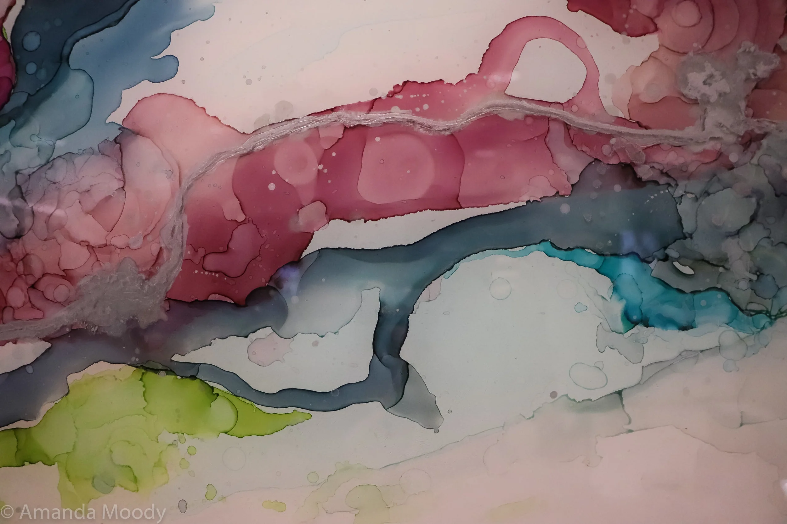 detail of entropy mixed media resin installation by north carolina abstract artist amanda moody