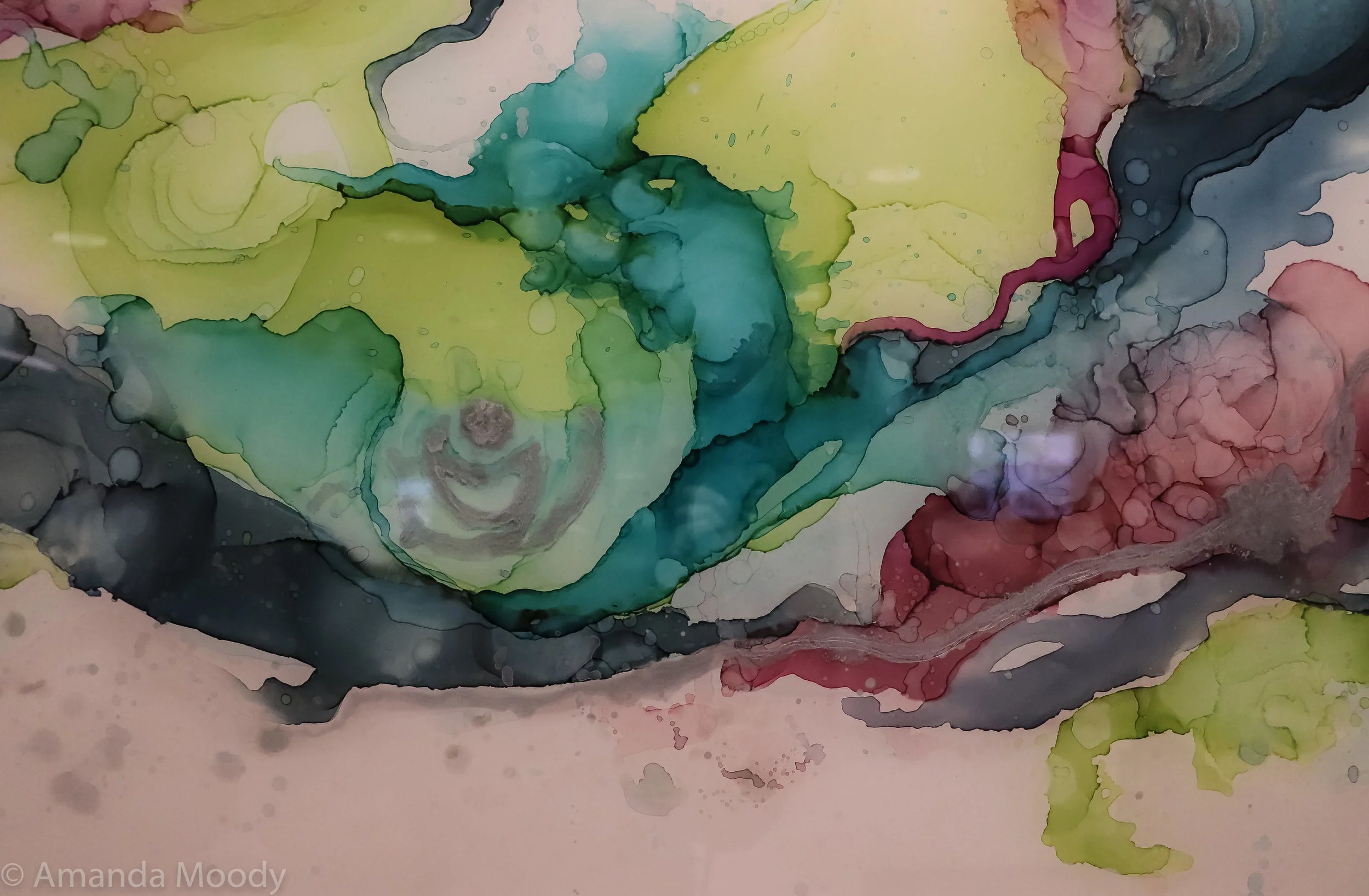 detail of entropy mixed media resin installation by north carolina abstract artist amanda moody