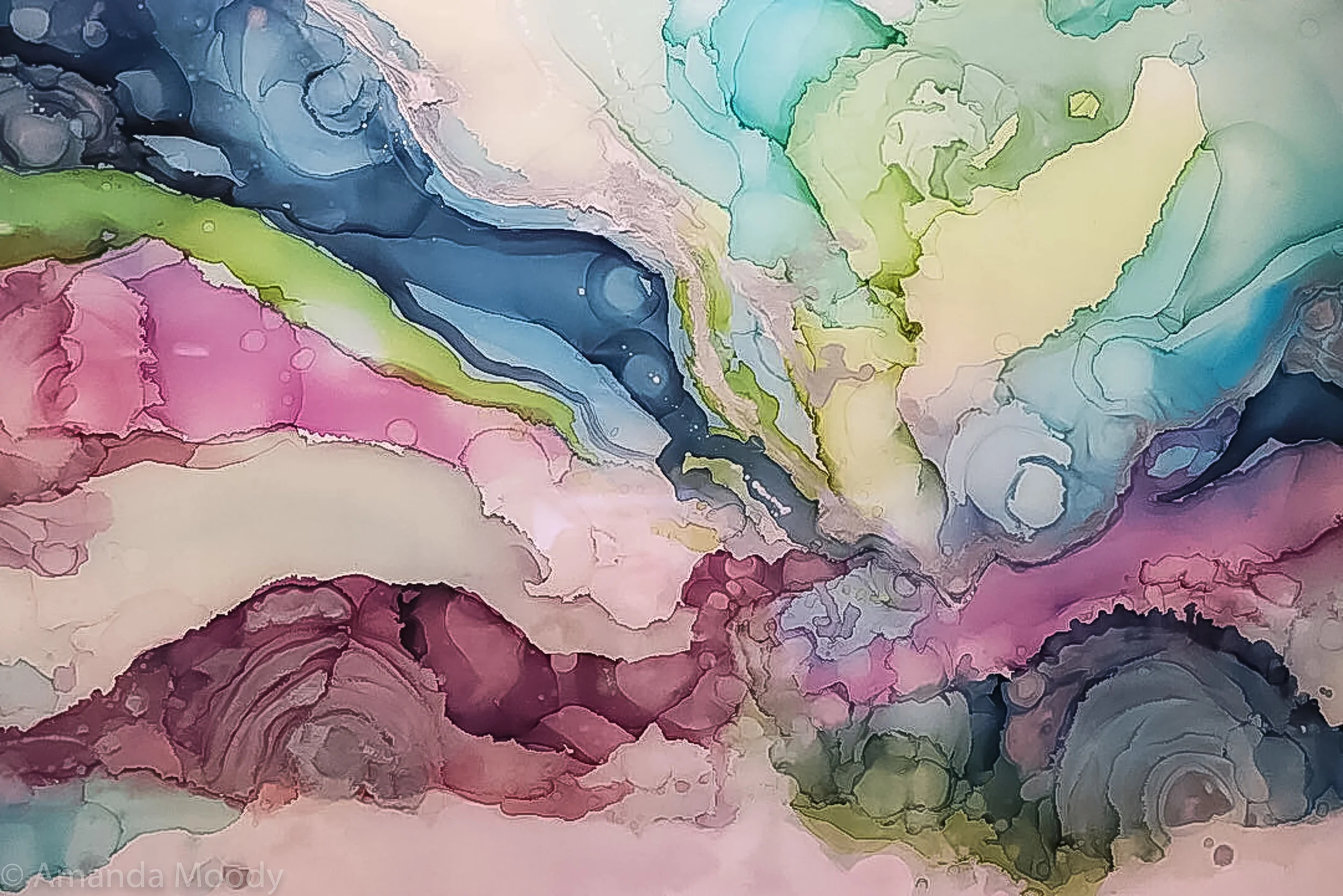 detail of entropy mixed media resin installation by north carolina abstract artist amanda moody