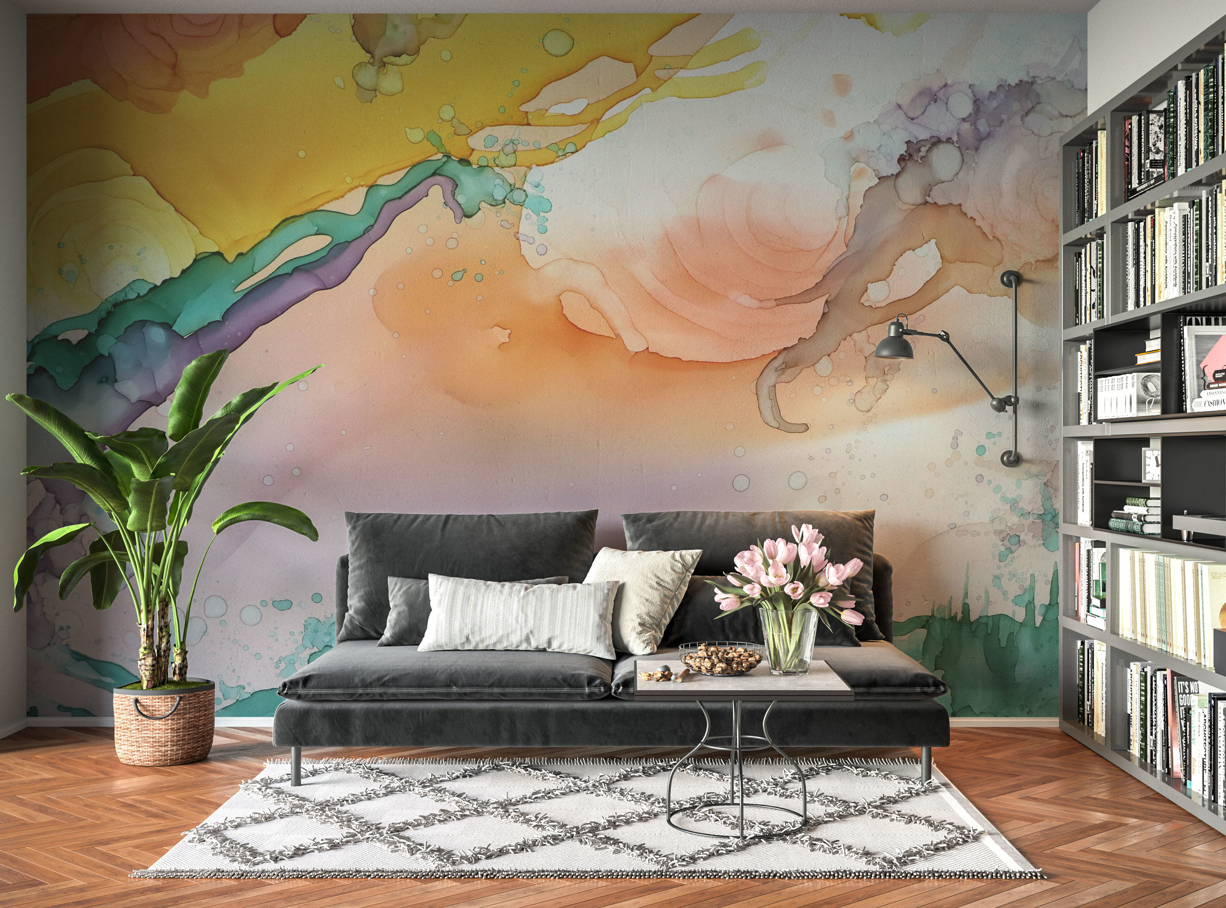 custom wallpaper mural design by north carolina abstract artist amanda moody
