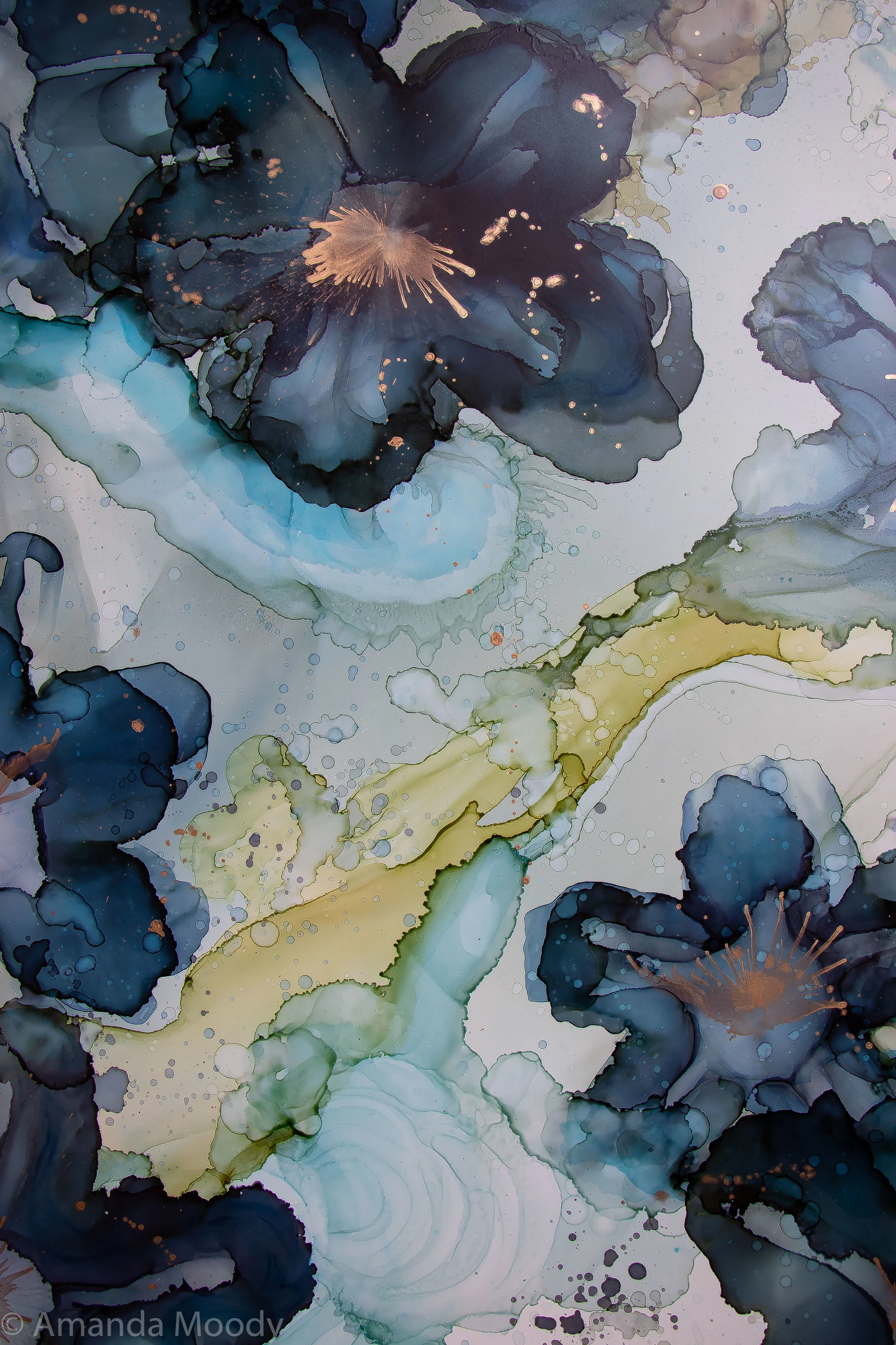 detail of paradigm mixed media resin art by north carolina abstract artist amanda moody