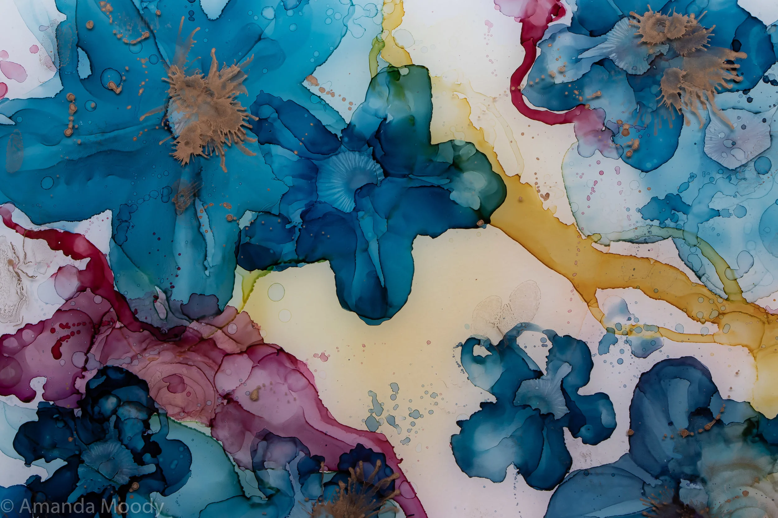 detail of xanadu mixed media abstract art by north carolina artist amanda moody