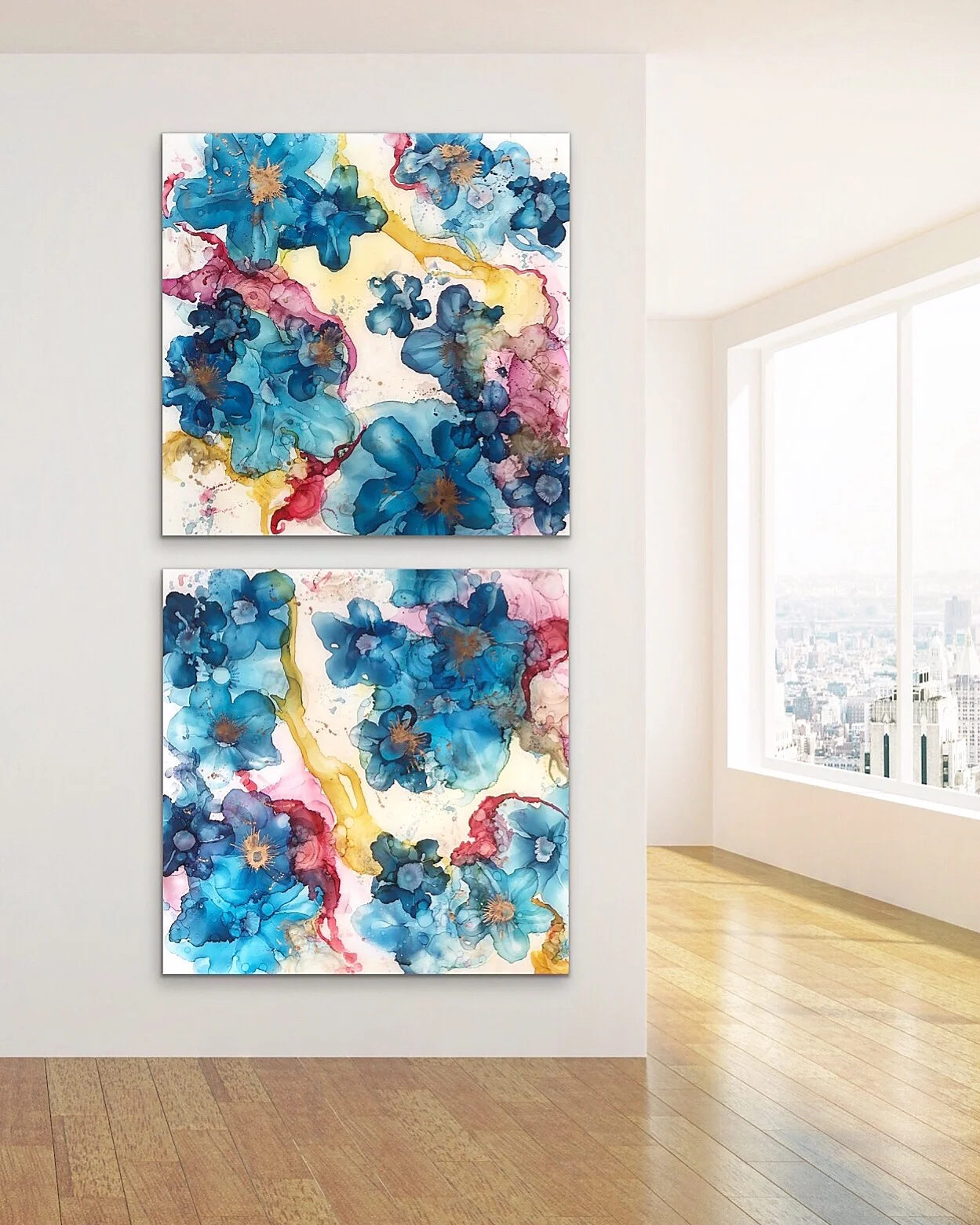 detail of xanadu mixed media abstract art by north carolina artist amanda moody