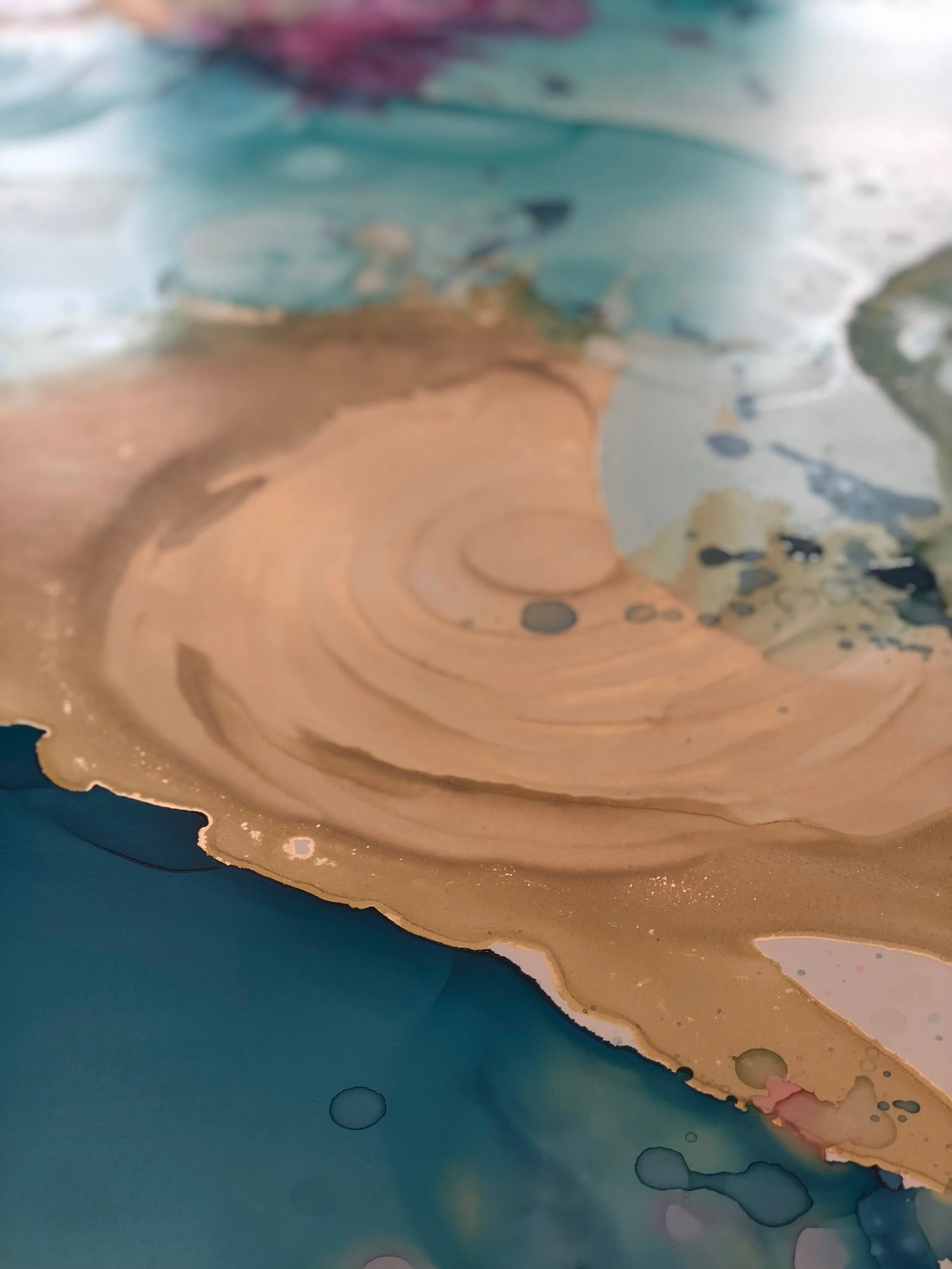 detail of work in progress by north carolina abstract artist amanda moody