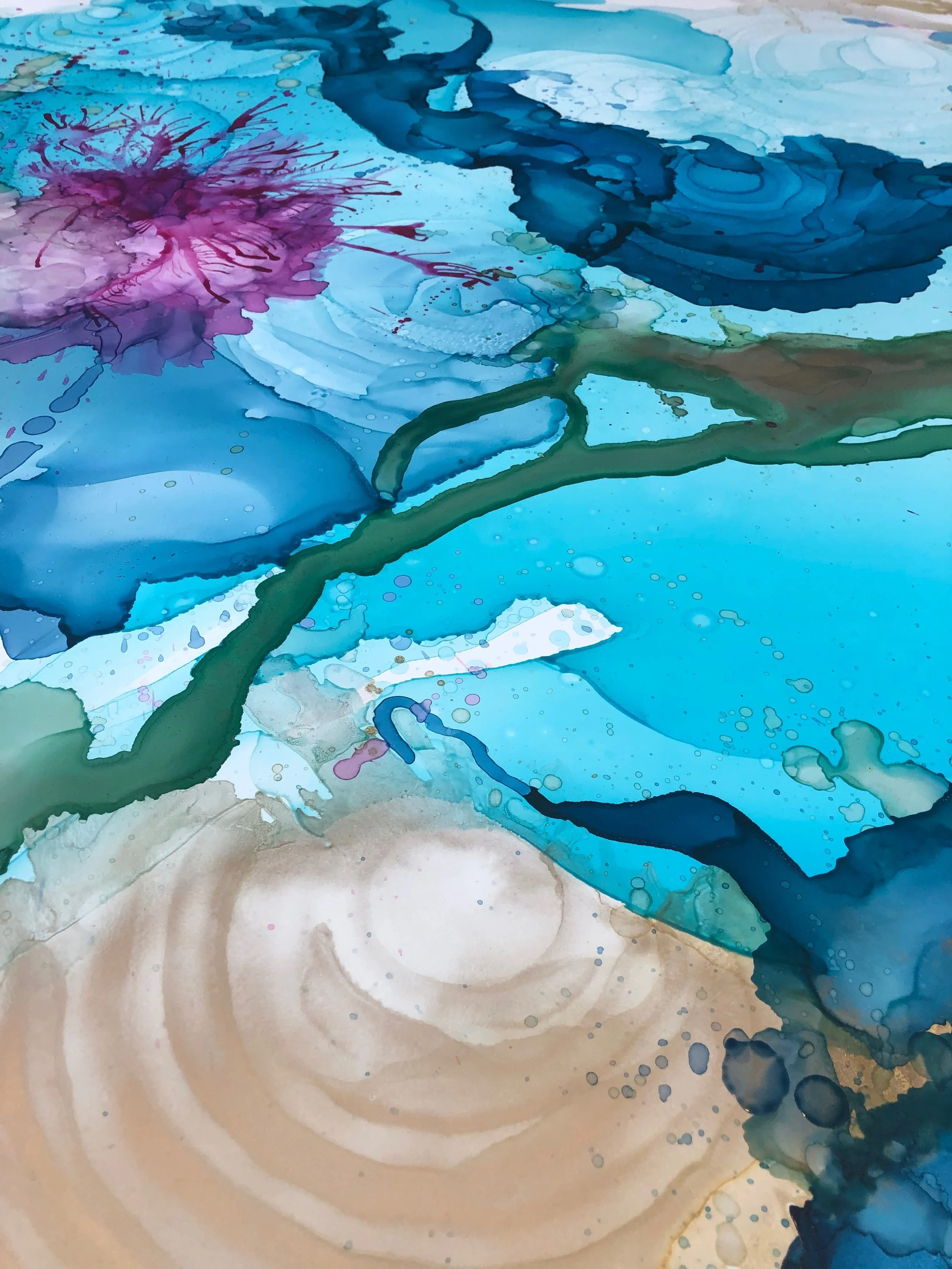 detail of work in progress by north carolina abstract artist amanda moody