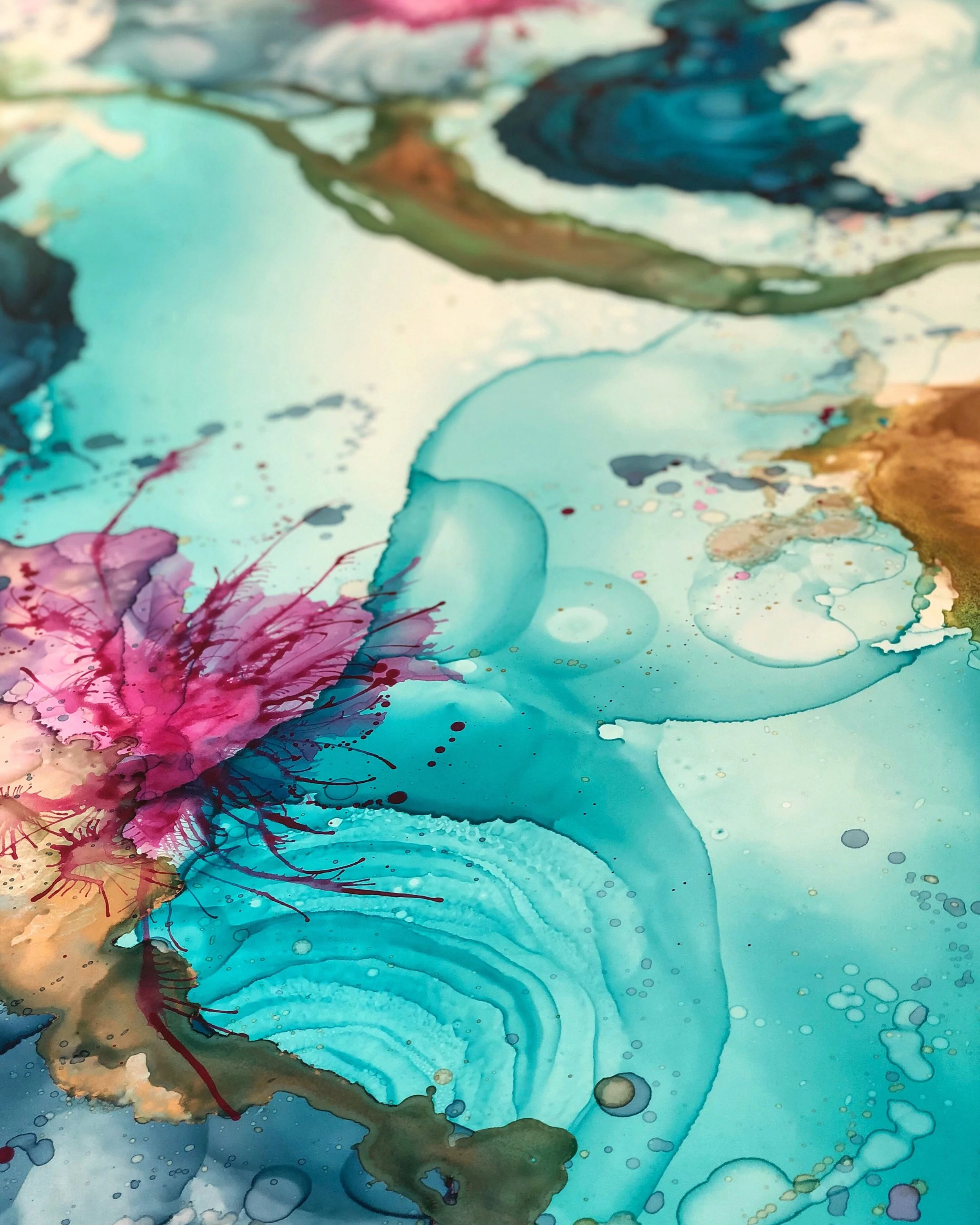 detail of work in progress by north carolina abstract artist amanda moody