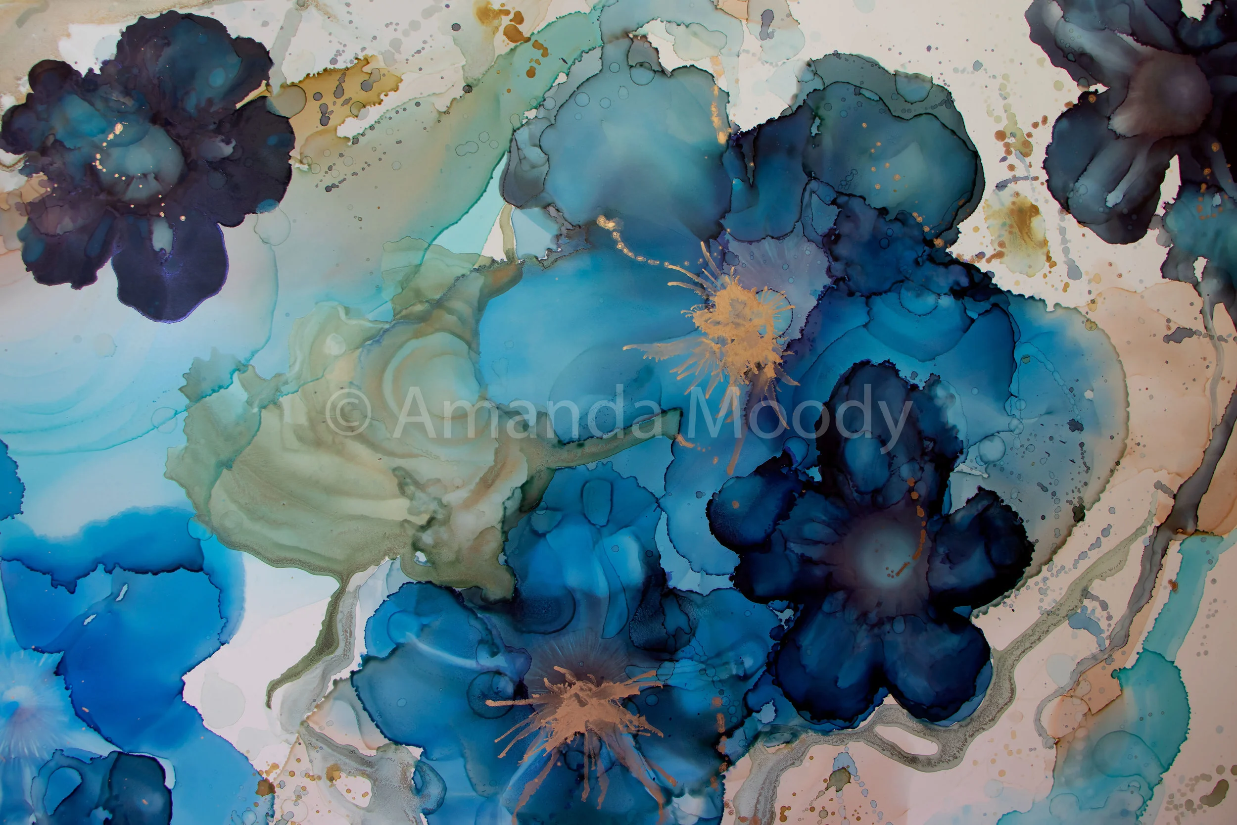 anemone high resolution wallpaper mural by abstract artist amanda moody