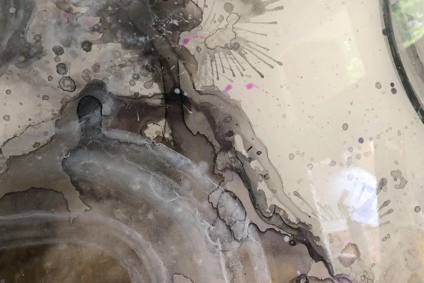 detail of marionette mixed media resin art by north carolina abstract artist amanda moody