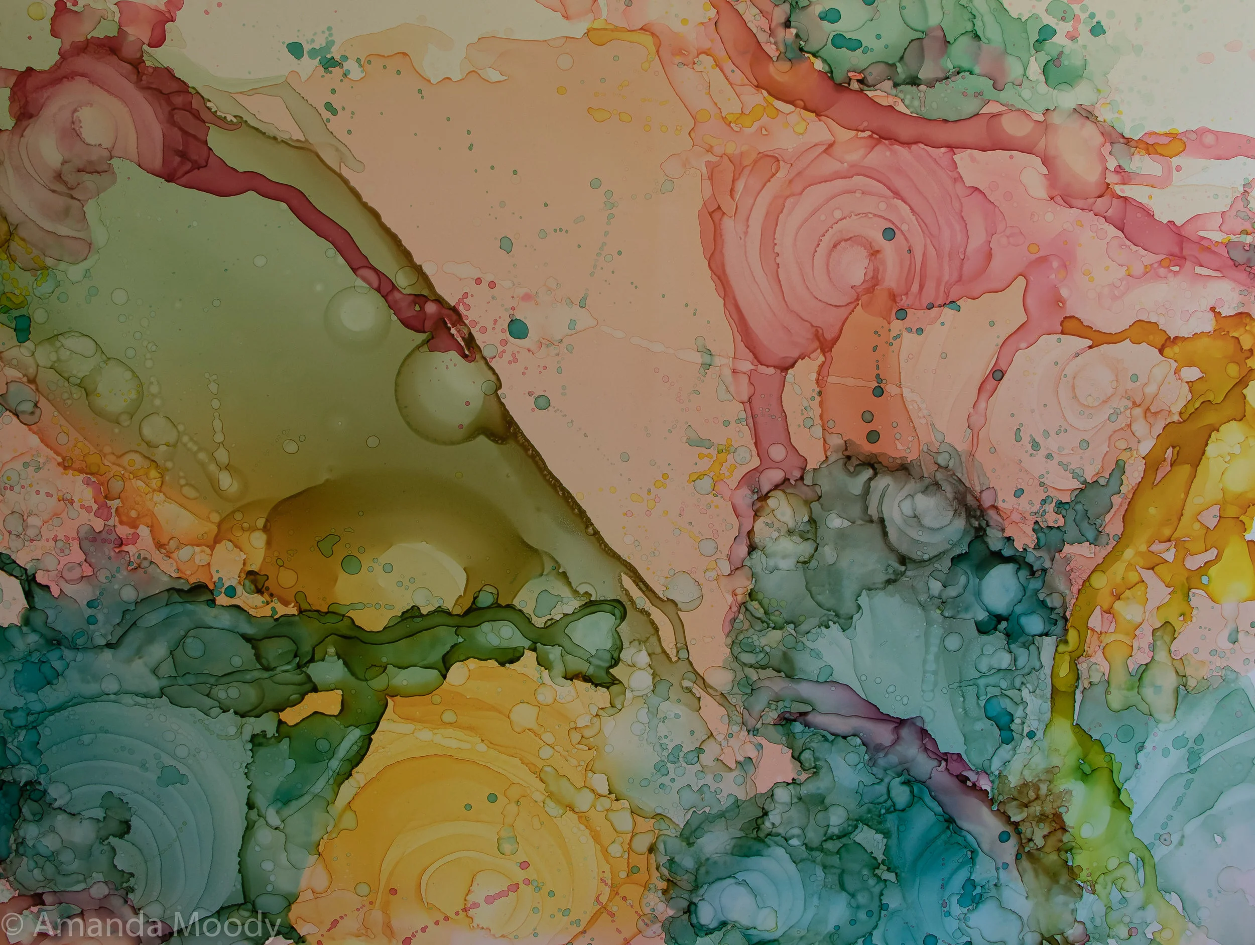 detail of jawbreaker work in progress abstract art by north carolina artist amanda moody