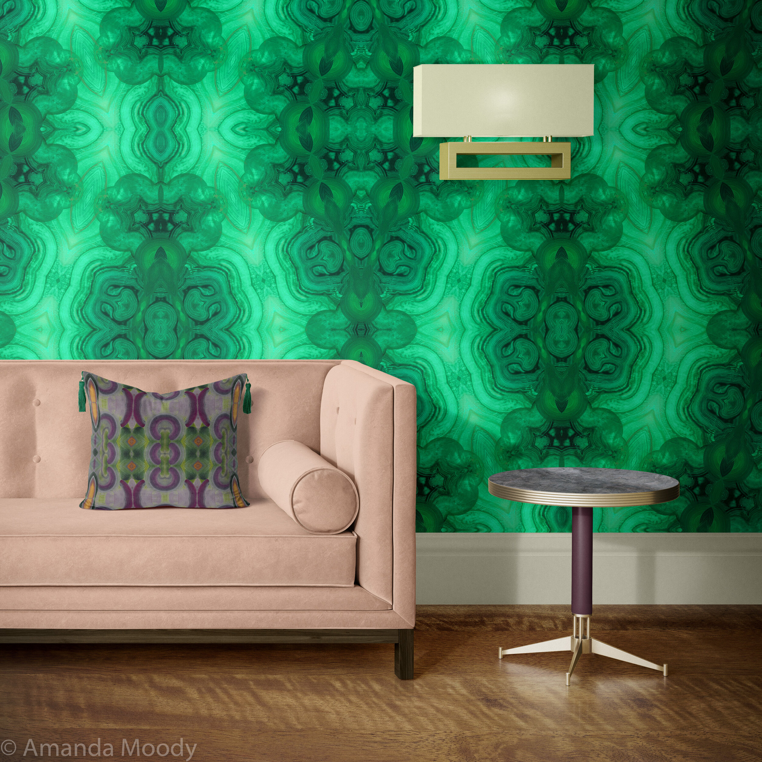 malachite abstract wallpaper pattern by north carolina artist amanda moody