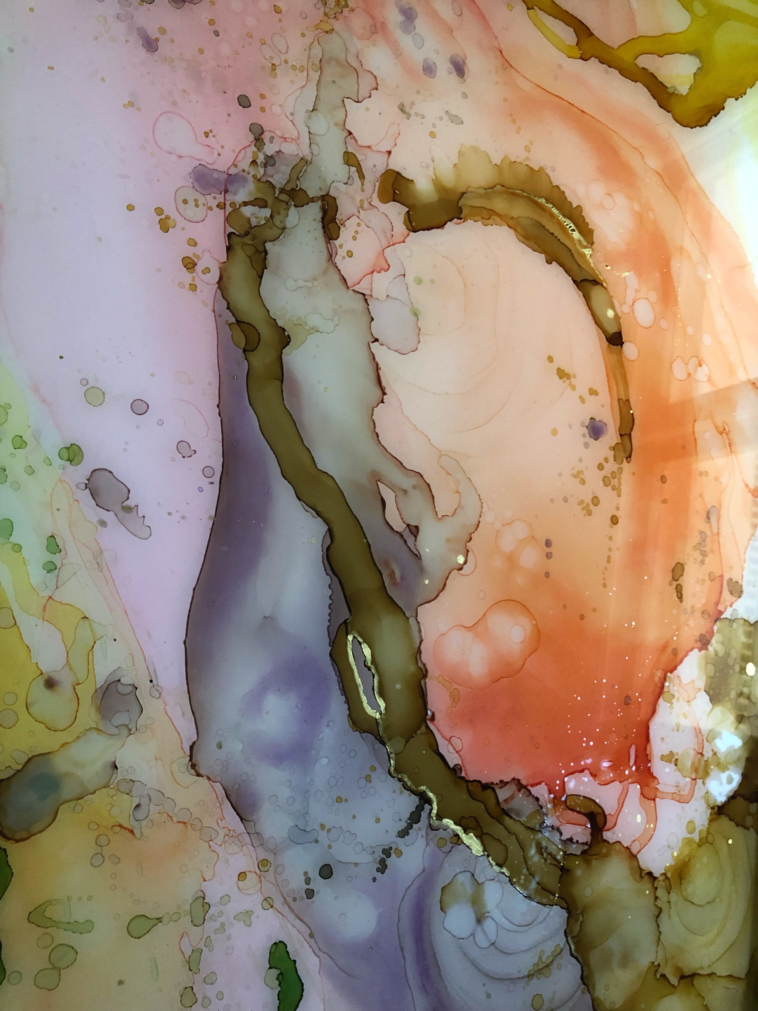 detail of plastic fantastic mixed media abstract art by north carolina artist amanda moody