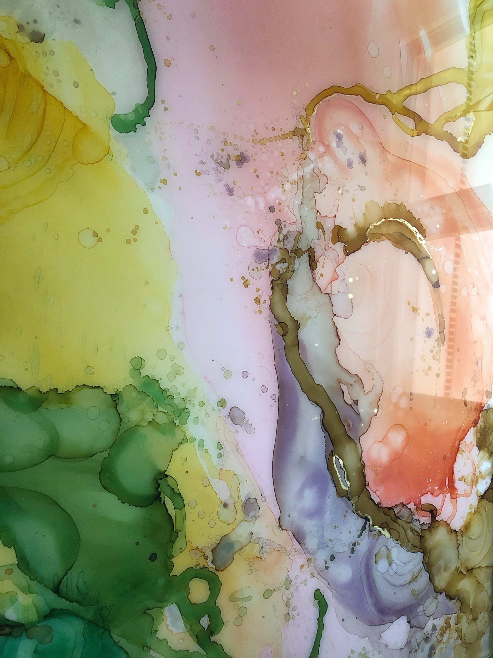 detail of plastic fantastic mixed media abstract art by north carolina artist amanda moody