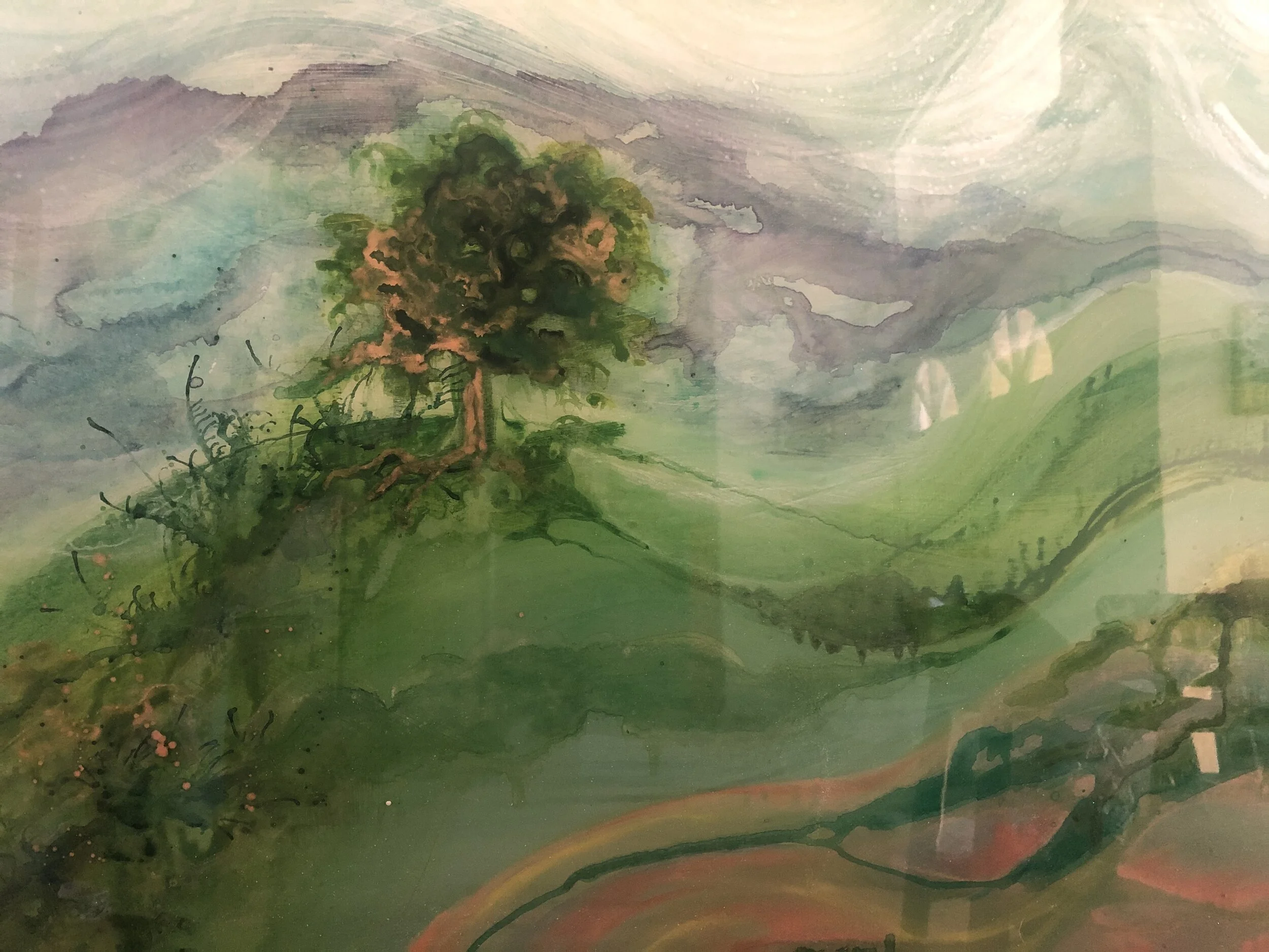 detail of Soulshine mixed media resin art by North Carolina artist Amanda Moody