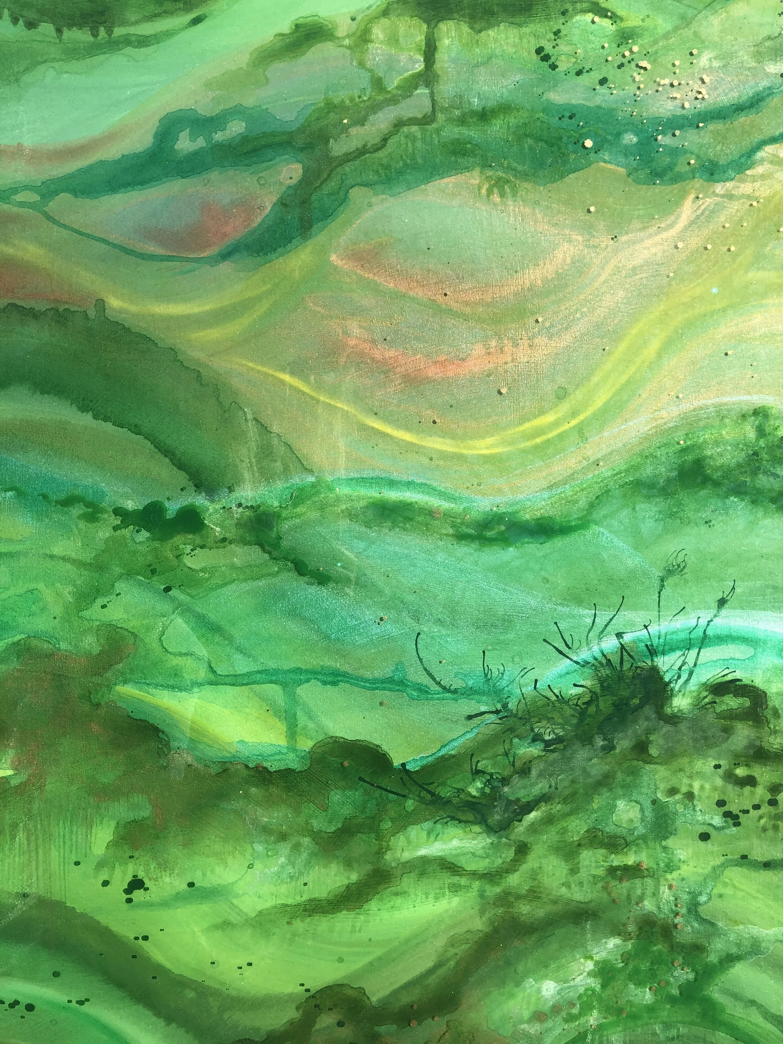 detail of Soulshine mixed media resin art by North Carolina artist Amanda Moody