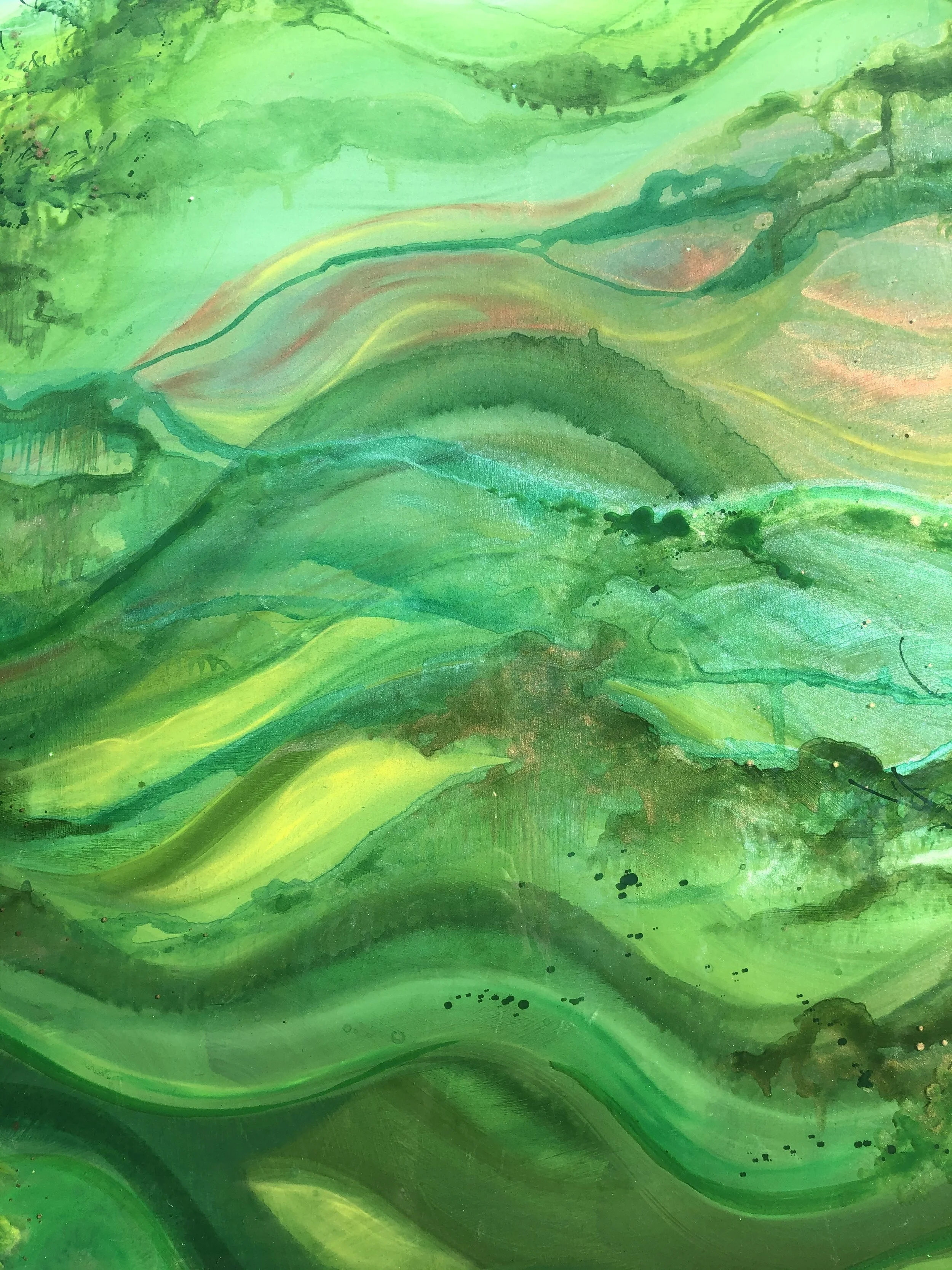 detail of Soulshine mixed media resin art by North Carolina artist Amanda Moody