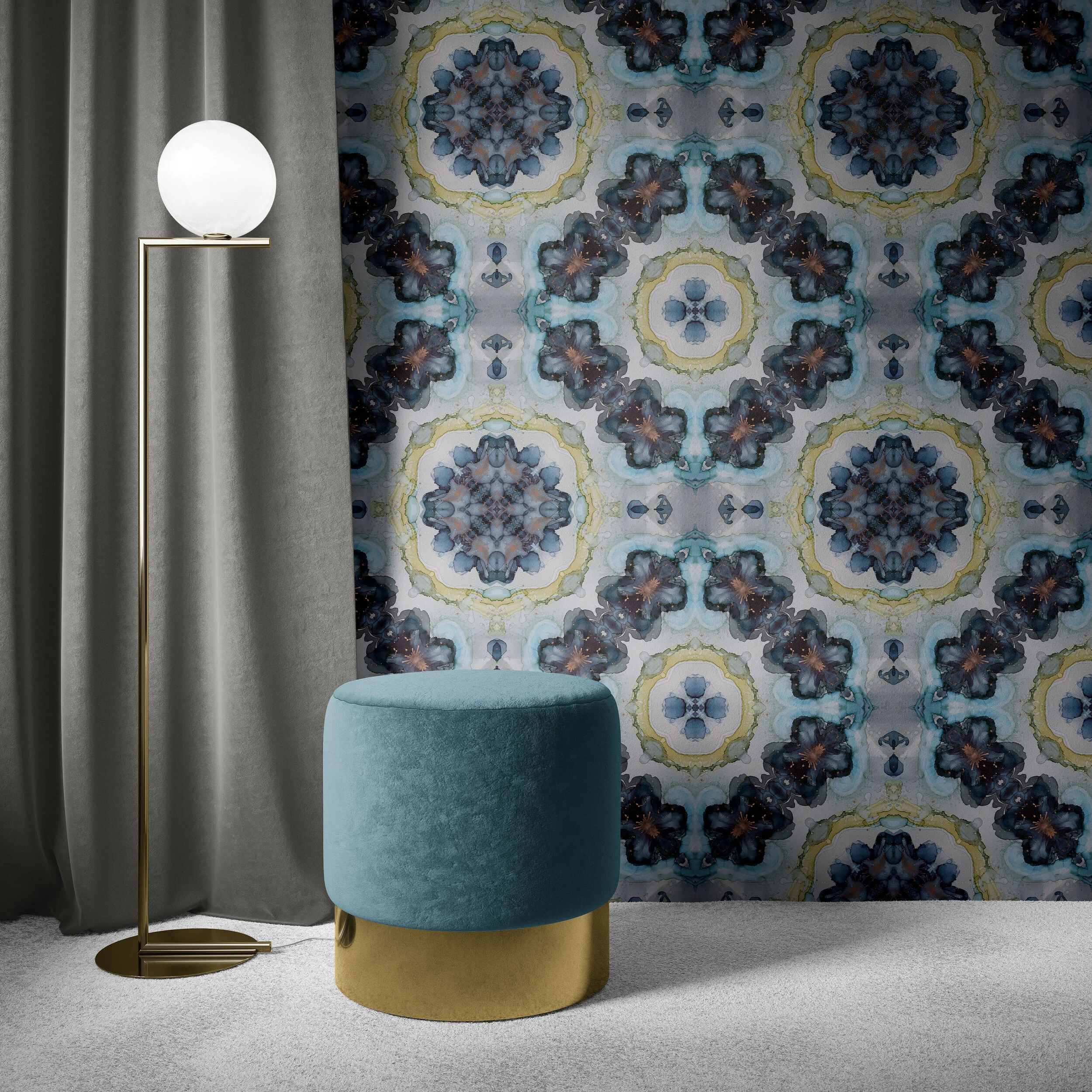 paradigm repeat wallpaper textile pattern by artist amanda moody