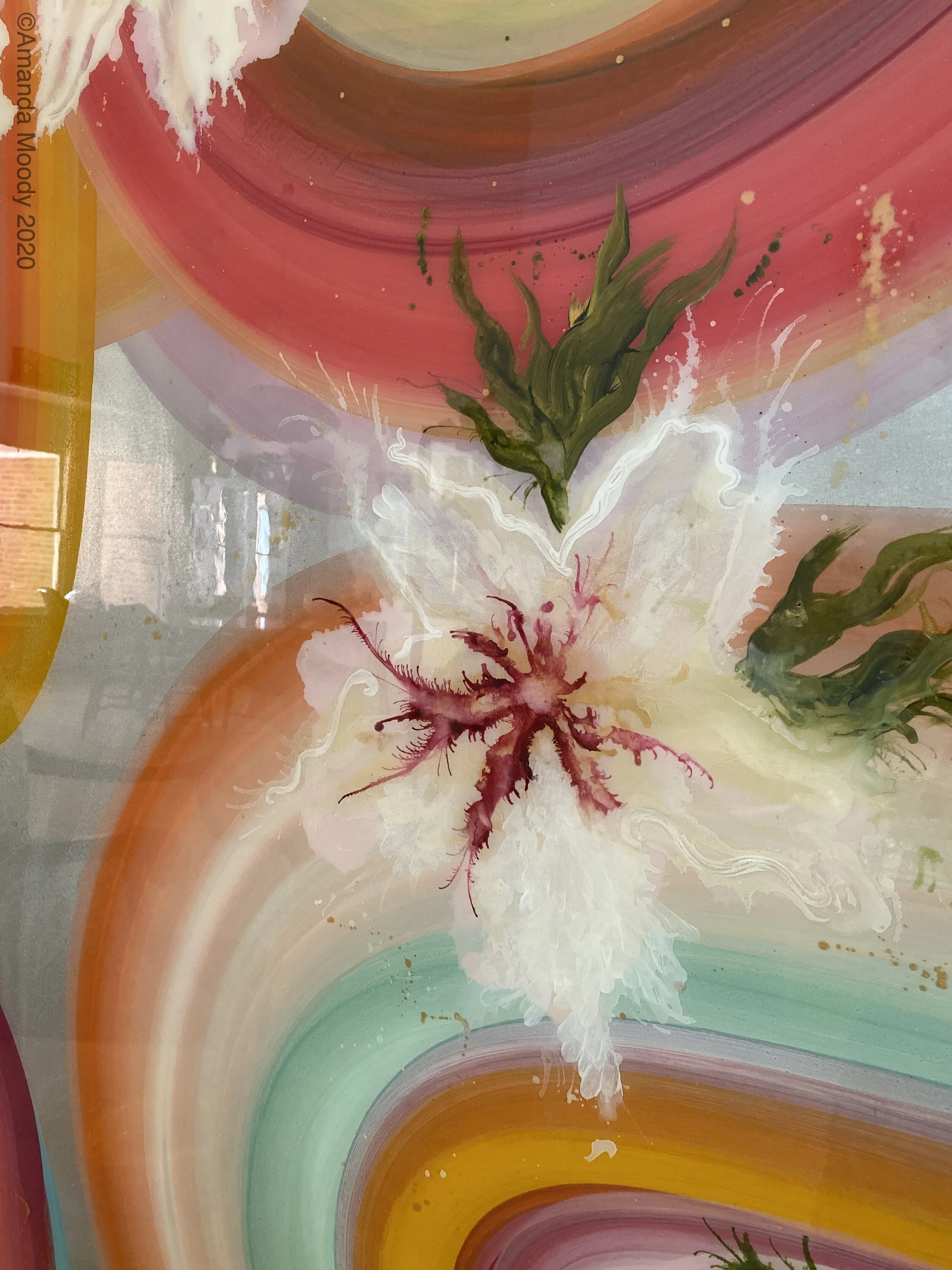 Acapulco 6x4' mixed media and resin on cradled aluminum by abstract artist Amanda Moody featured on The Design Network Commissioned Season 2