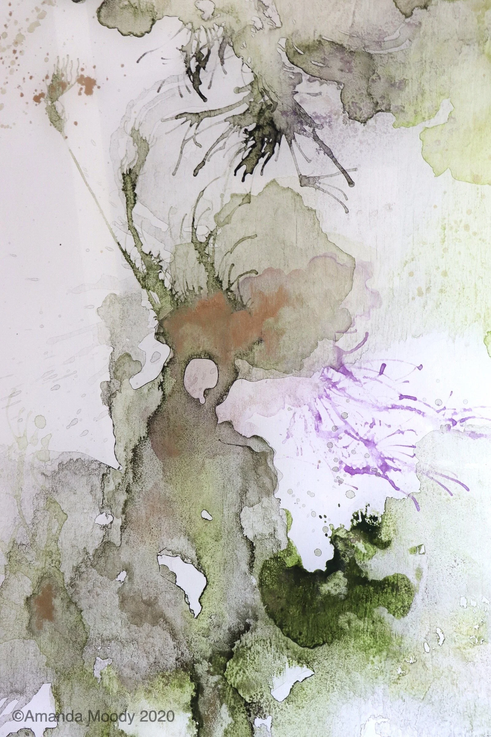  detail of Remedy mixed media and resin by artist Amanda Moody, installed in C Blake Homes St. George Utah Parade of Homes 