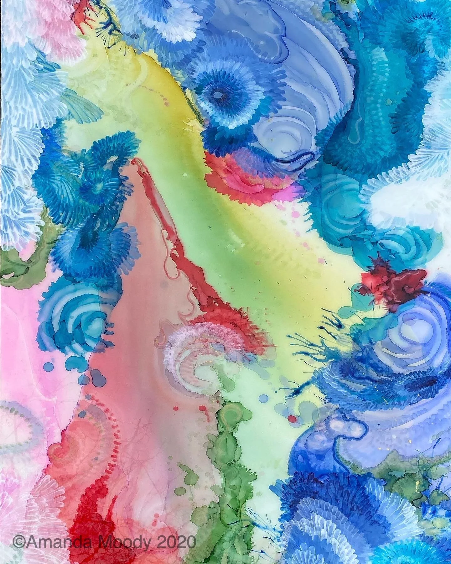 detail of andante mixed media resin art installation large scale abstract by nc artist amanda moody